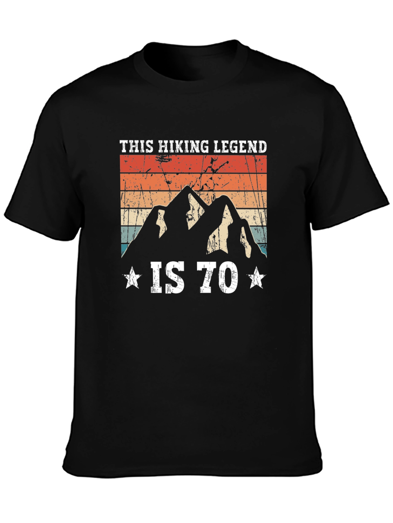 Black Hiking Legend 70th Birthday T-Shirt view 3