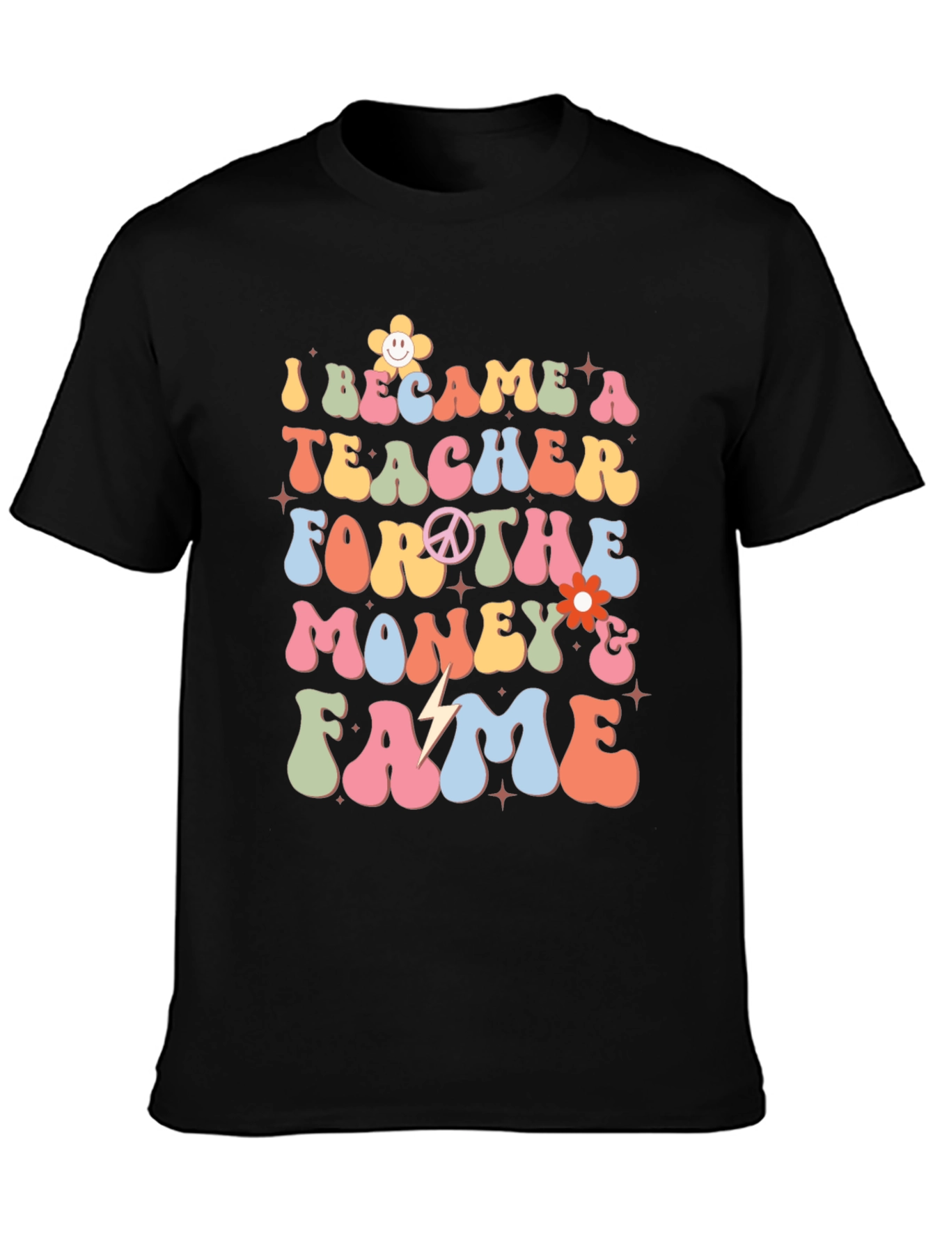 Black Teacher For The Money and Fame Graphic T-Shirt view 3