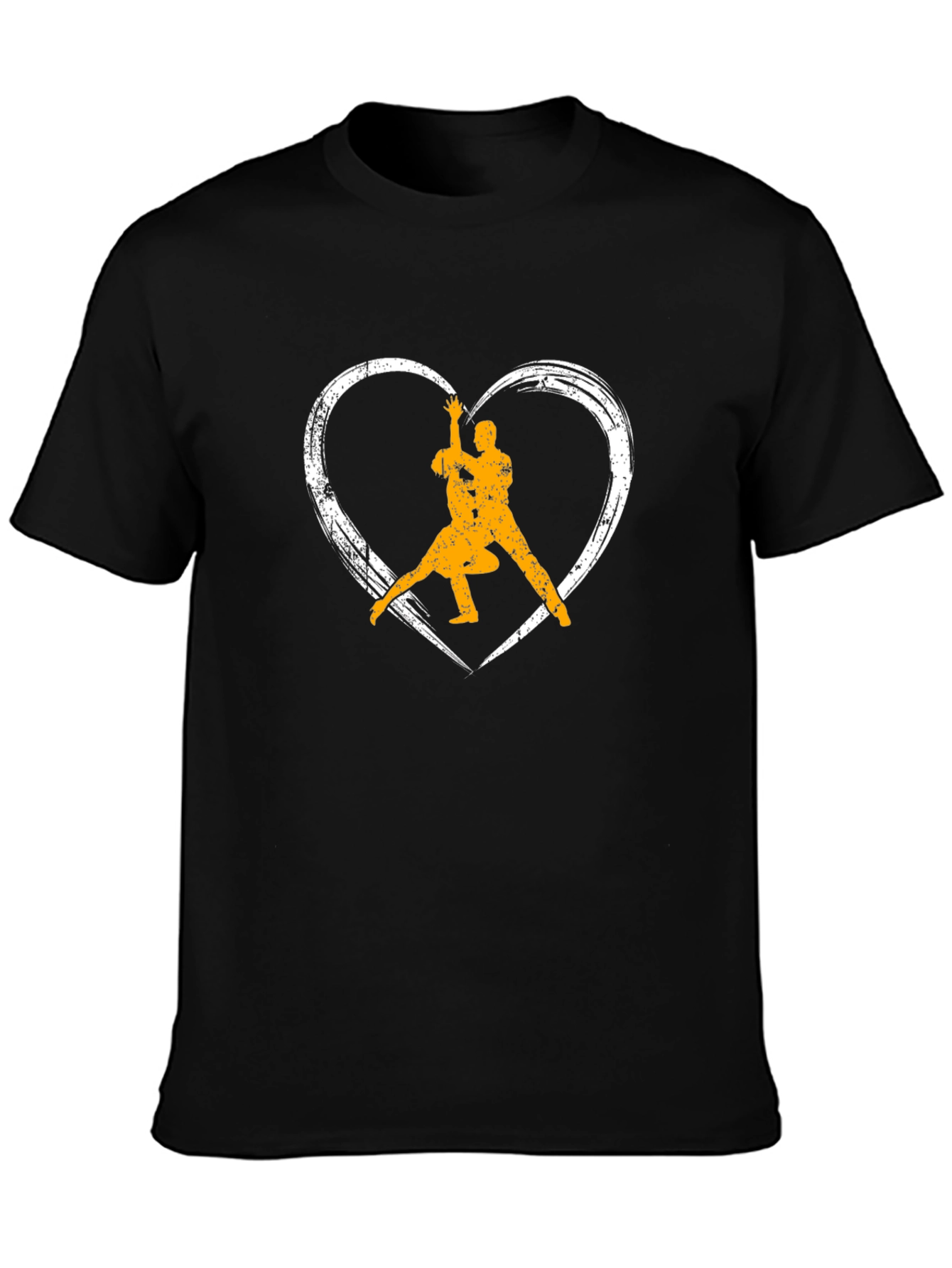 Black Dance Lover's Black T-Shirt - Heart Graphic view 3