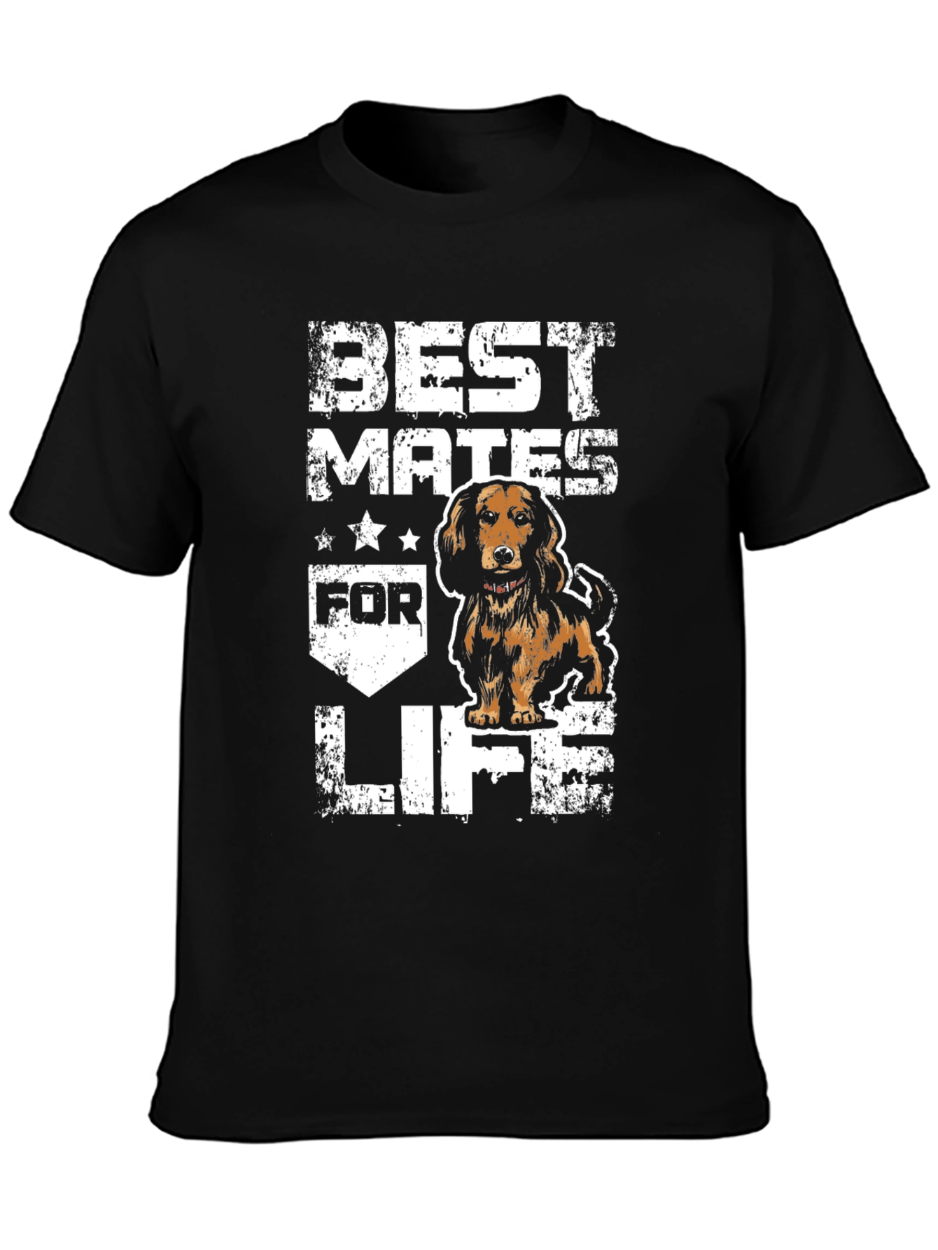 Black Best Mates For Life Dog T-Shirt view 3
