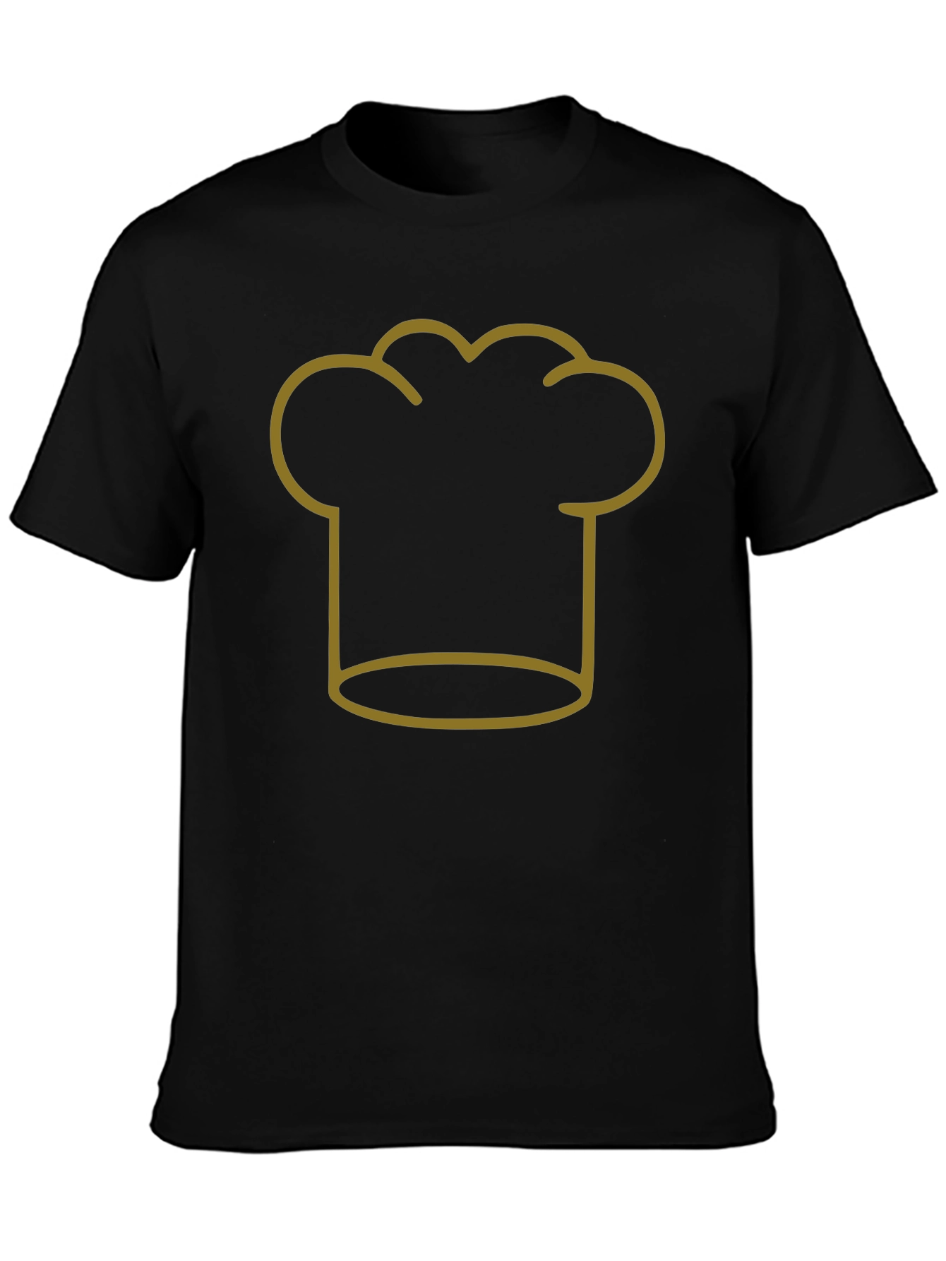 Black Chef Hat Outline T-Shirt view 3
