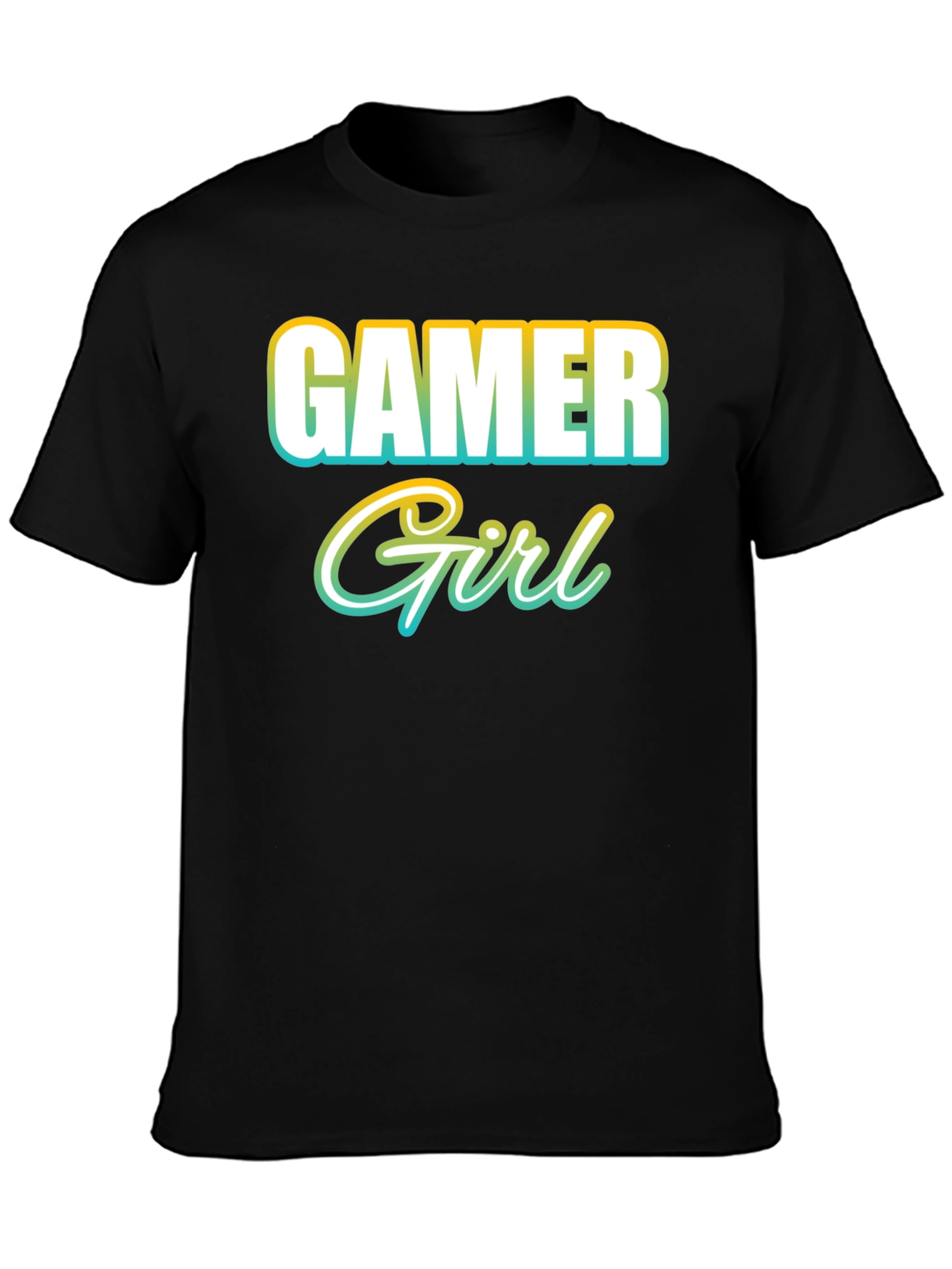 Black Gamer Girl T-Shirt - Black view 3