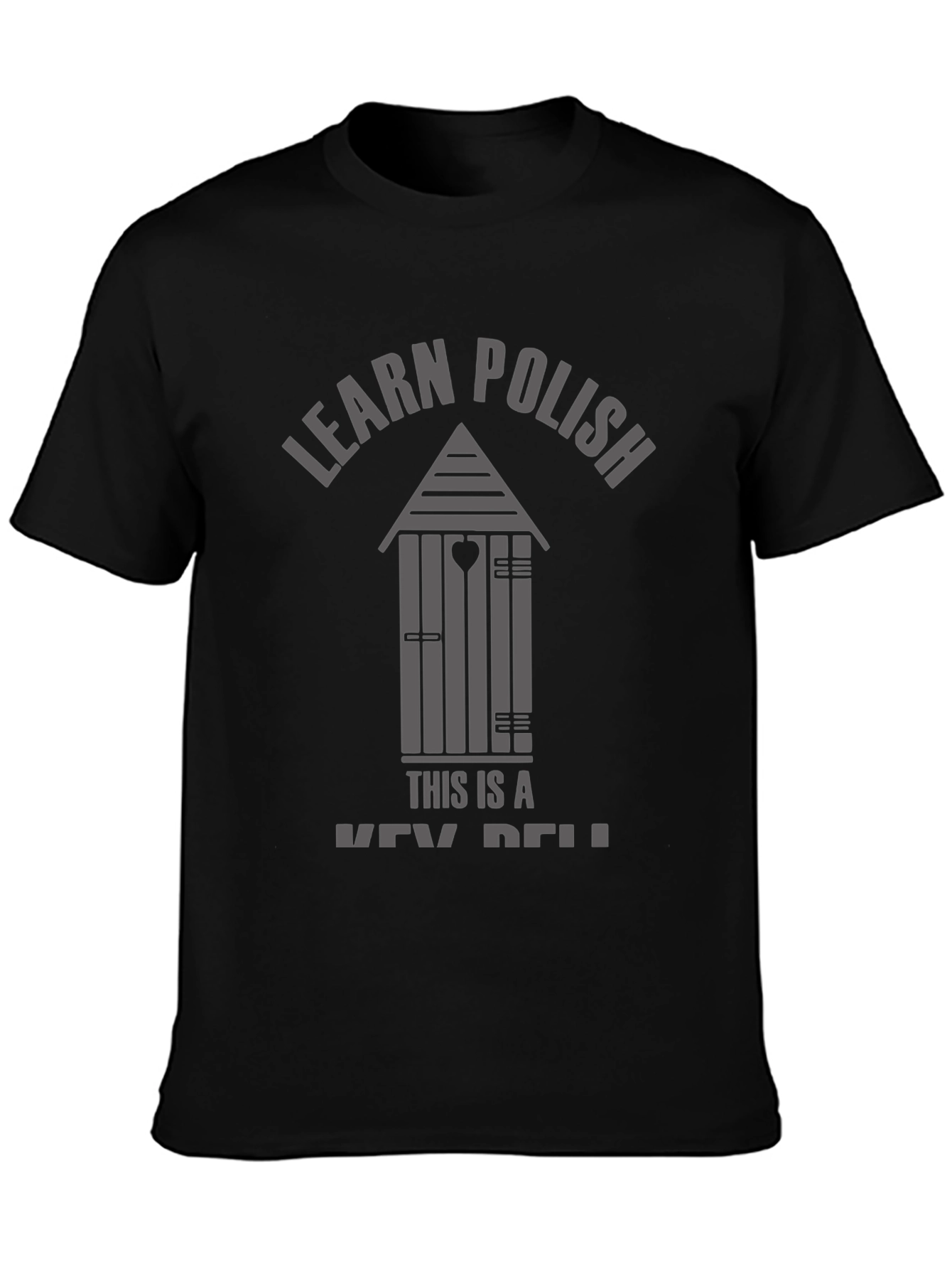 Black Learn Polish Key Bell Graphic Tee view 3