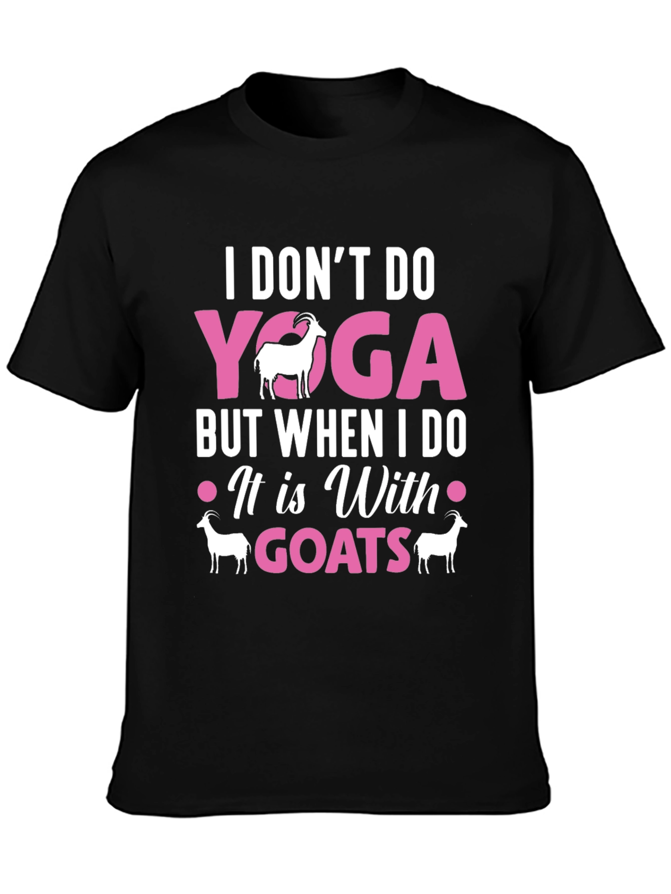 Black Yoga With Goats Graphic Tee view 3