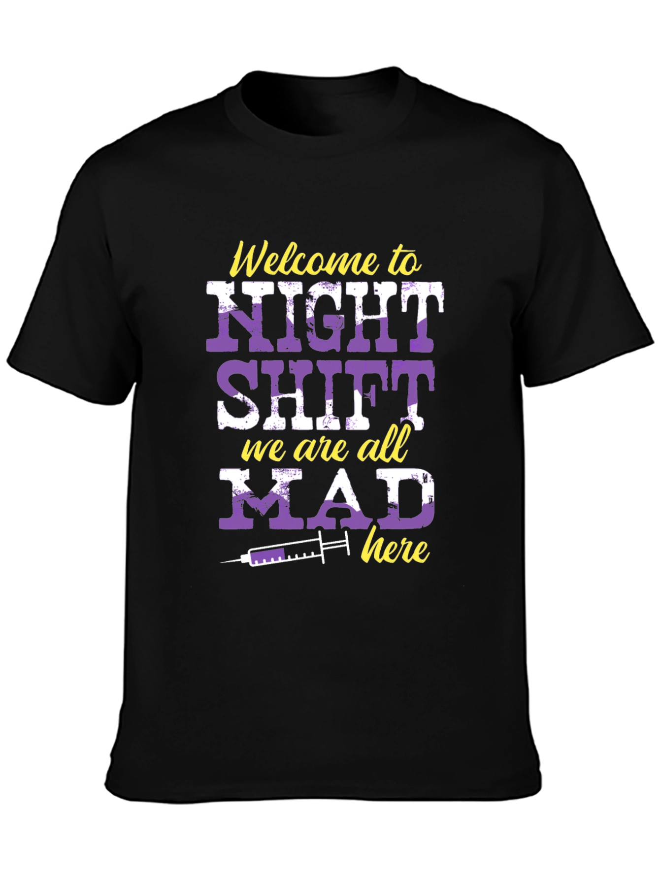 Black Night Shift Nurse T-Shirt - We Are All Mad Here view 3