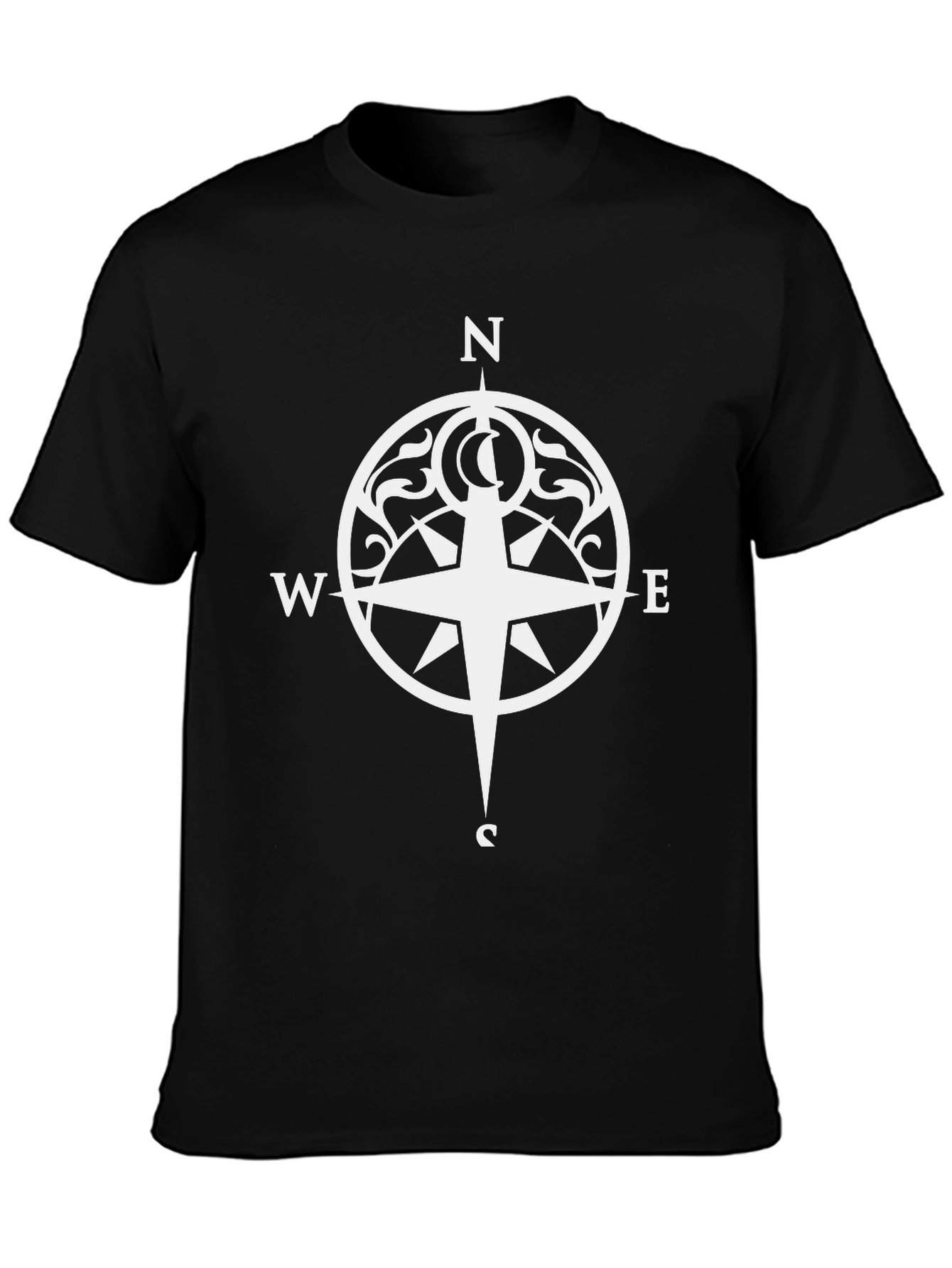 Black Compass Graphic Tee - Stylish Black T-Shirt view 3