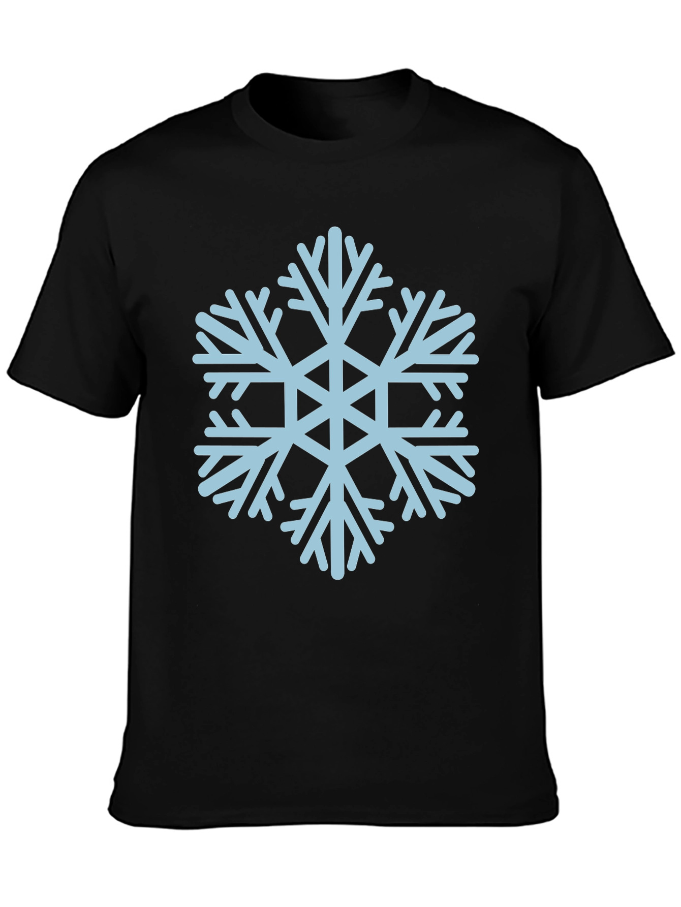 Black Snowflake Graphic Tee - Black Casual T-Shirt view 3