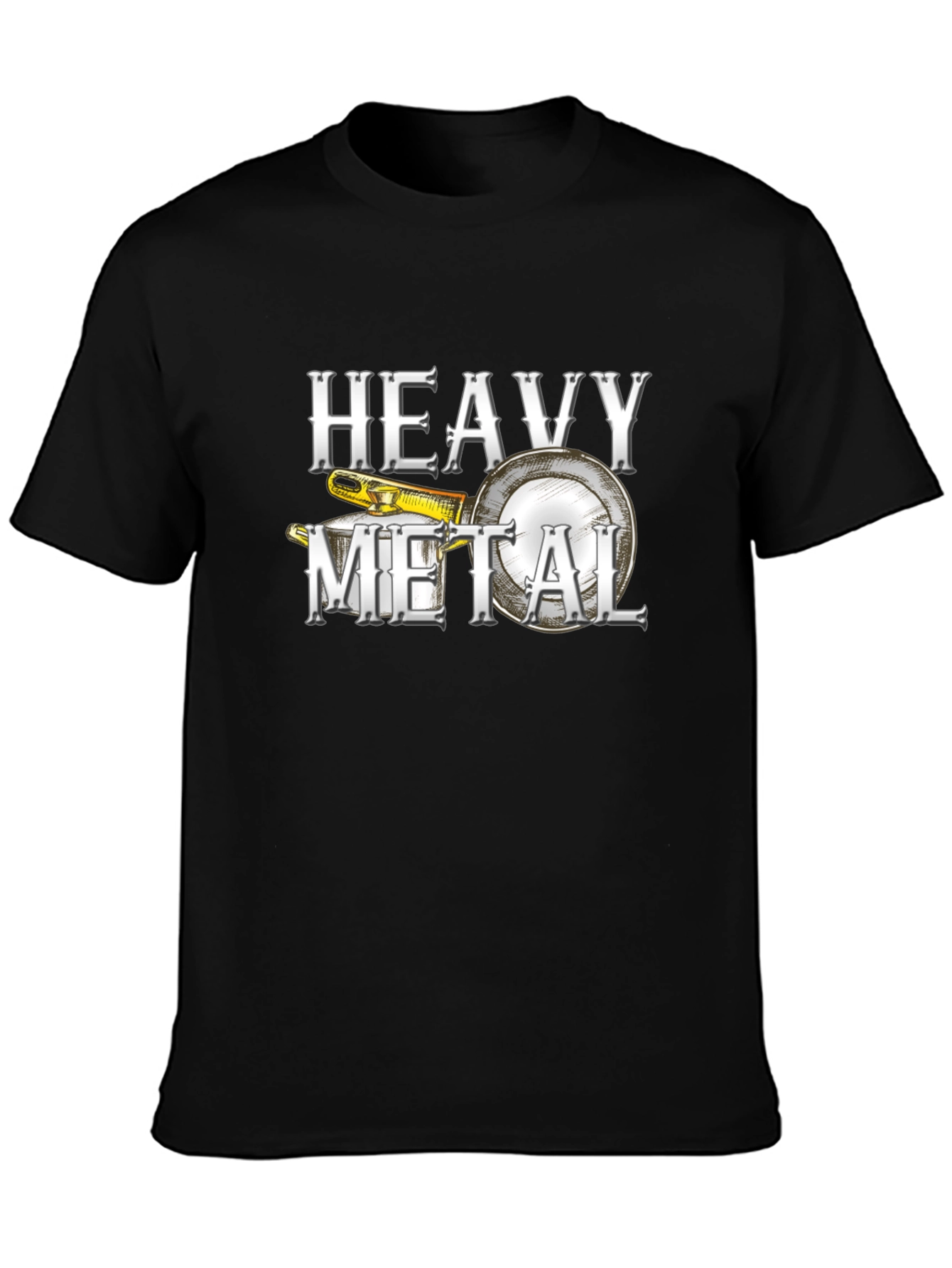 Black Heavy Metal Banjo Graphic T-Shirt - Musician Tee view 3
