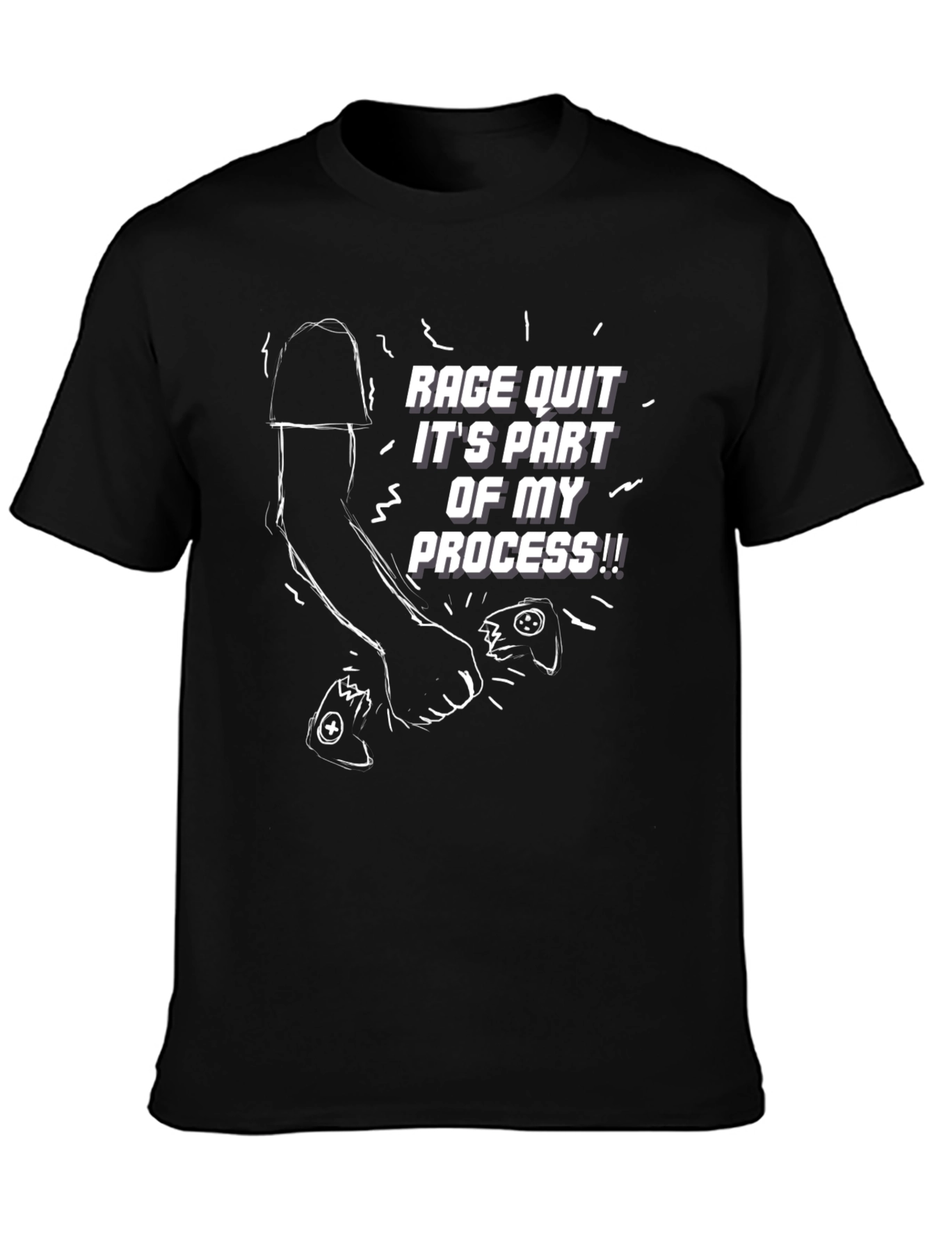 Black Rage Quit T-Shirt - Gamer Humor Tee view 3