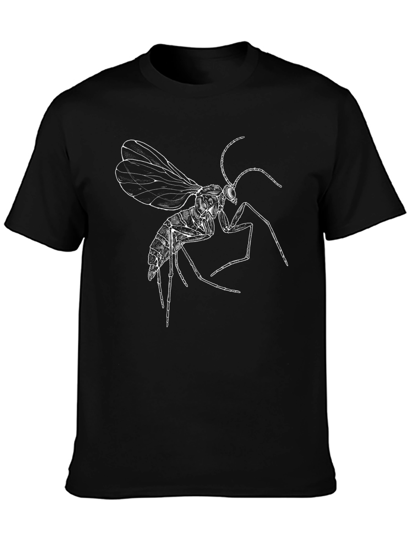 Black Insect Graphic Tee - Black Cotton T-Shirt view 3