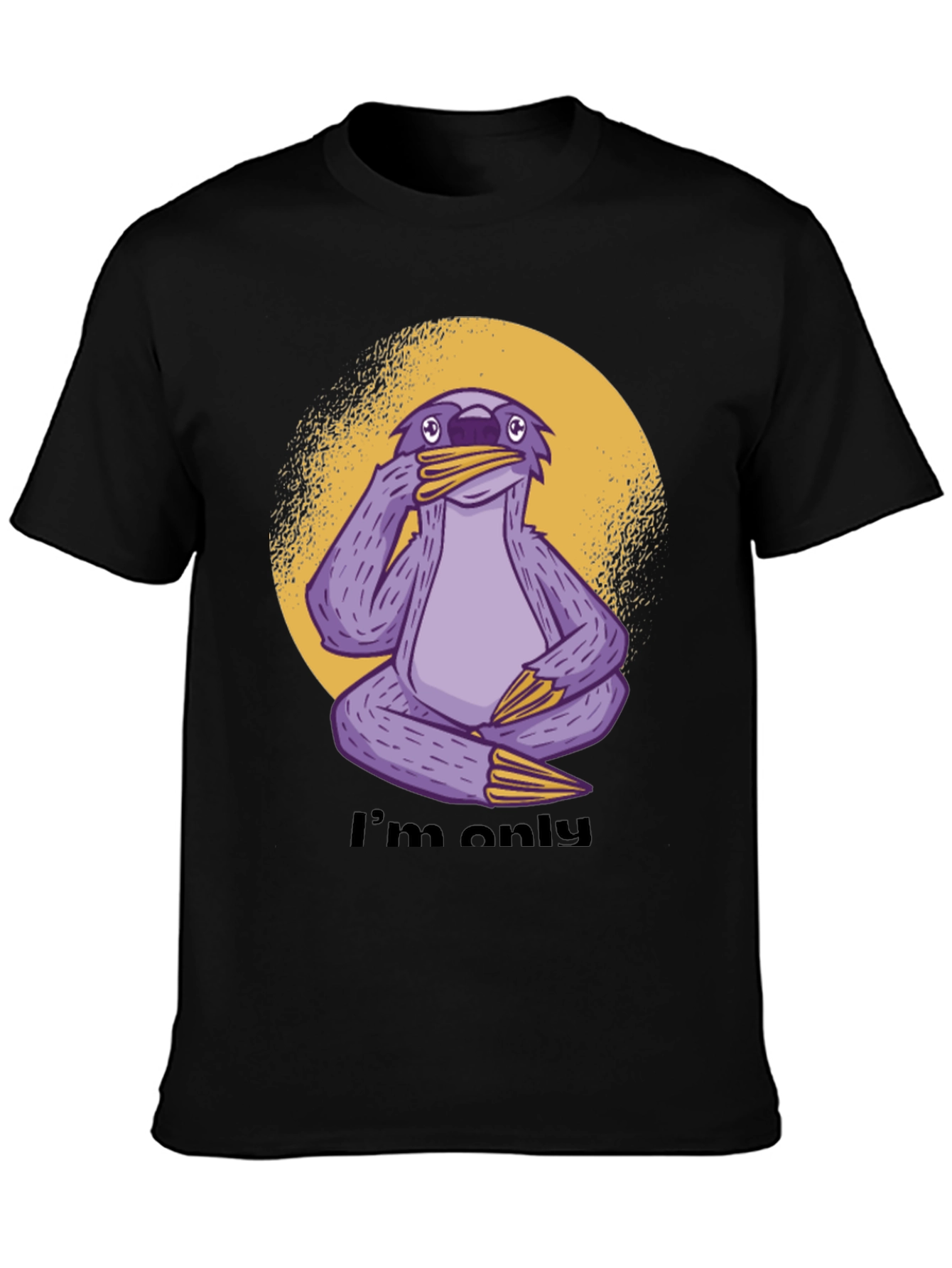 Black Funny Sloth Graphic T-Shirt - I'm Only... view 3