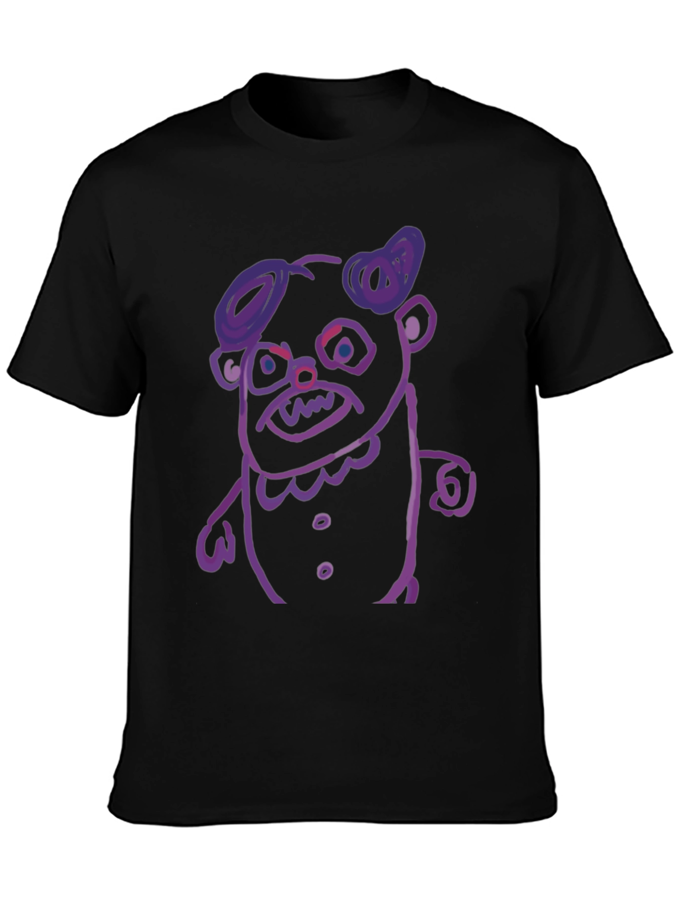 Black Monster Graphic T-Shirt - Black Cotton Tee view 3