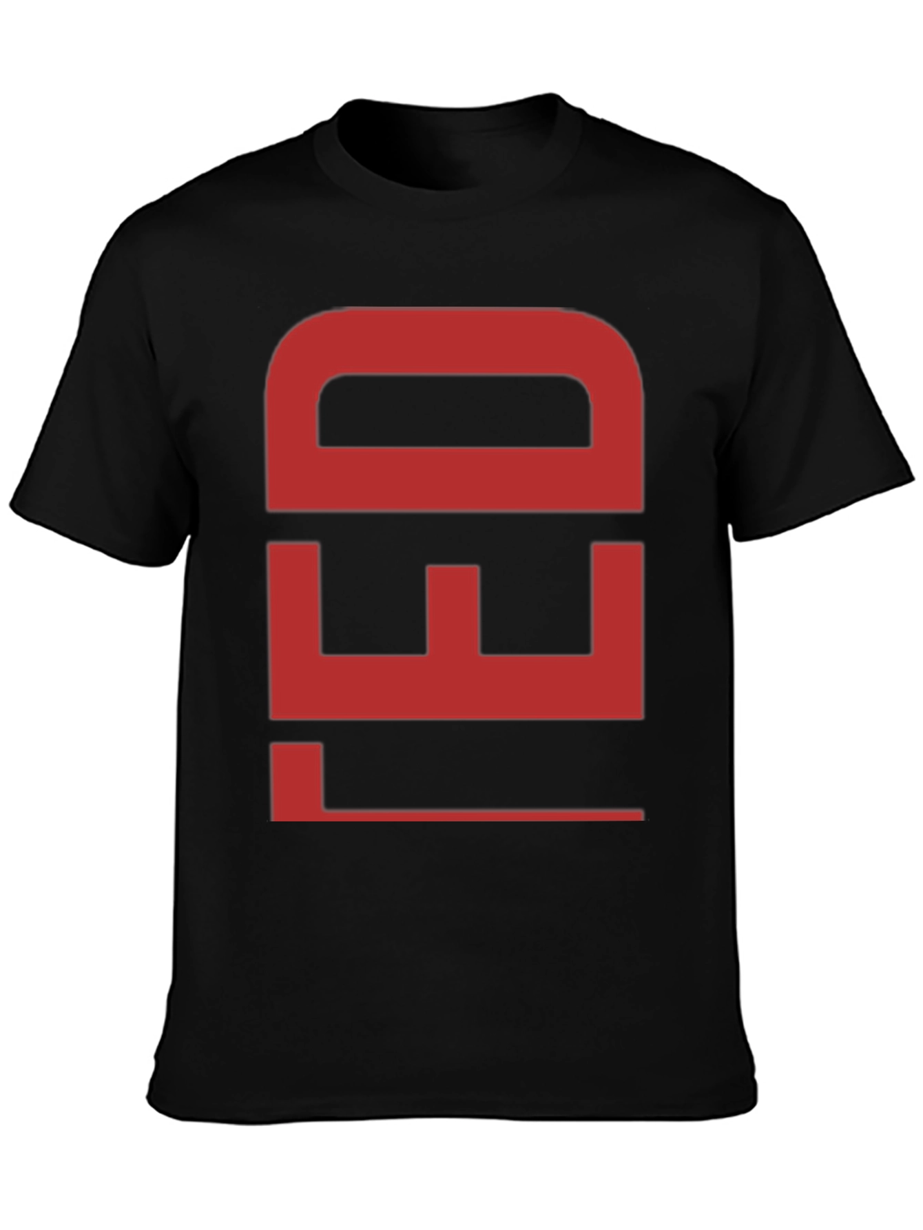 Black Bold Red Graphic Print Black Cotton T-Shirt view 3