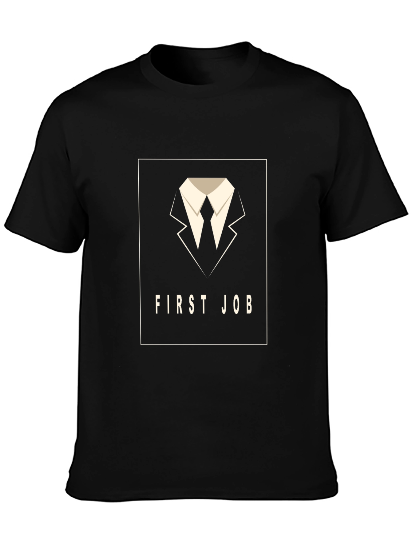 Black First Job T-Shirt - Black Graphic Tee view 3