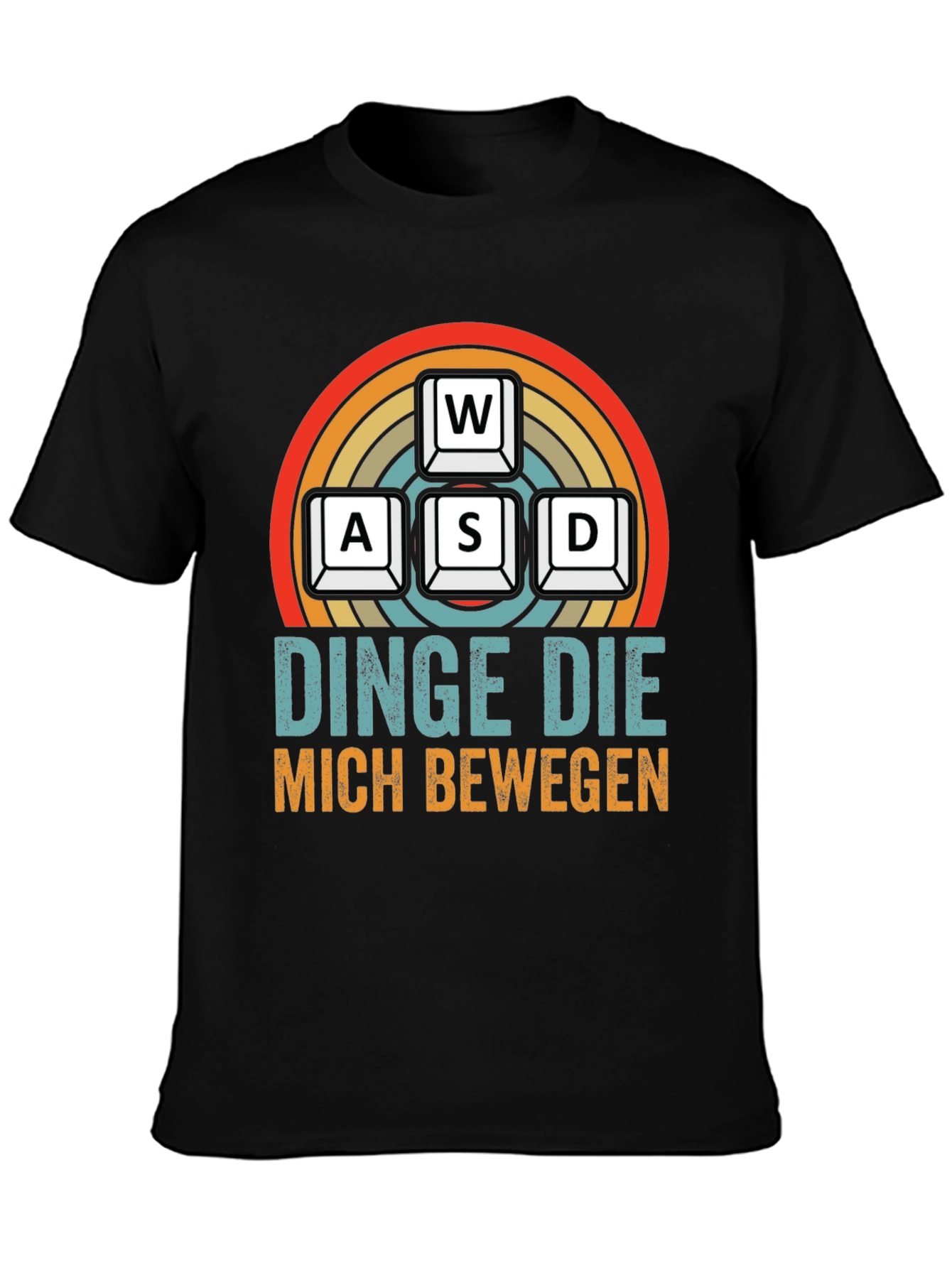 Black Gamer T-Shirt - WASD Keys - Dinge Die Mich Bewegen view 3