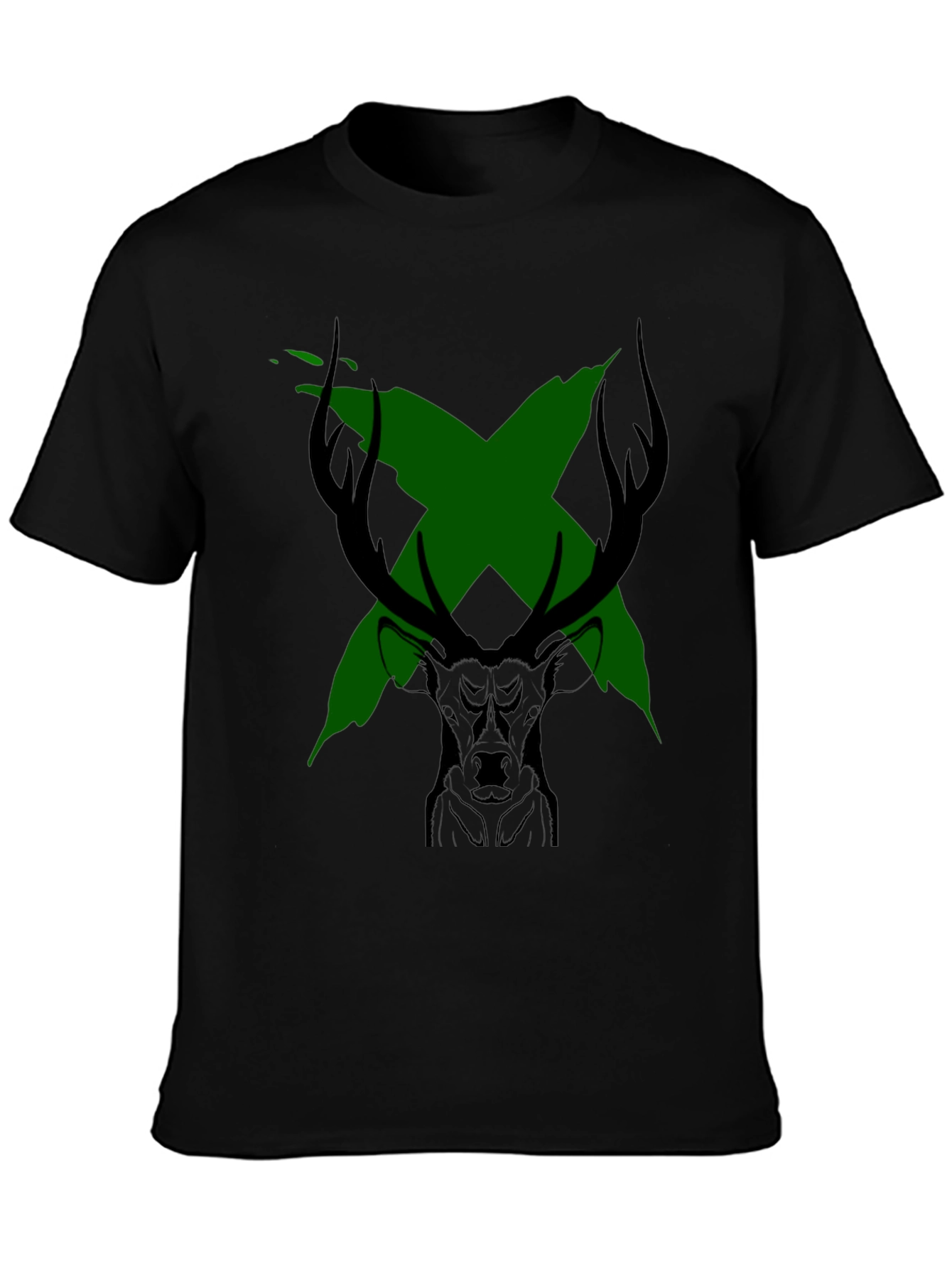 Black Deer X Graphic Black T-Shirt view 3