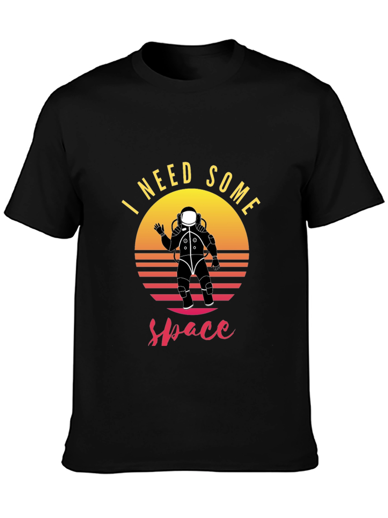 Black I Need Some Space T-Shirt - Astronaut Graphic Tee view 3