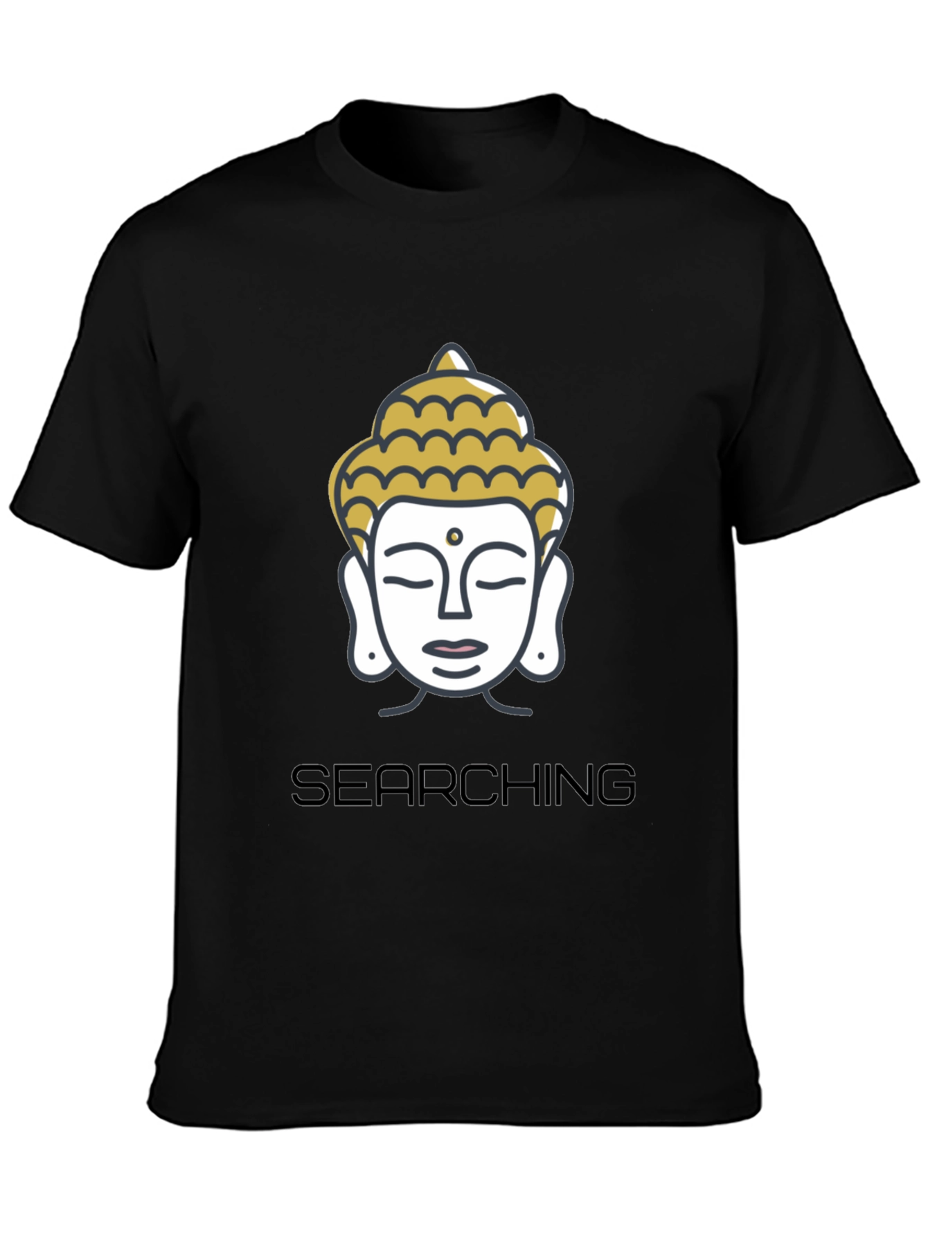 Black Searching Buddha Black Graphic Tee view 3