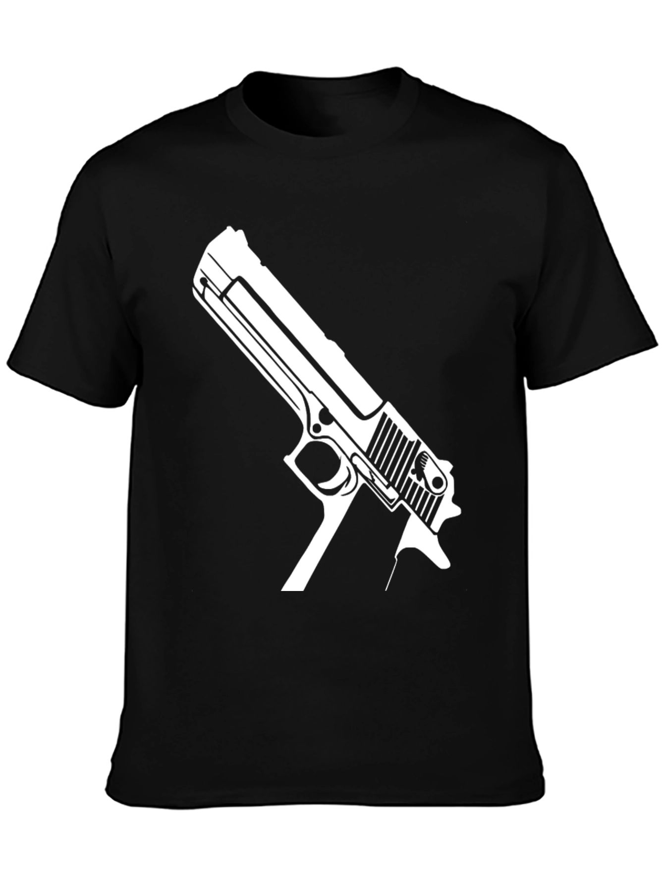 Black Gun Graphic Tee - Bold Black T-Shirt view 3