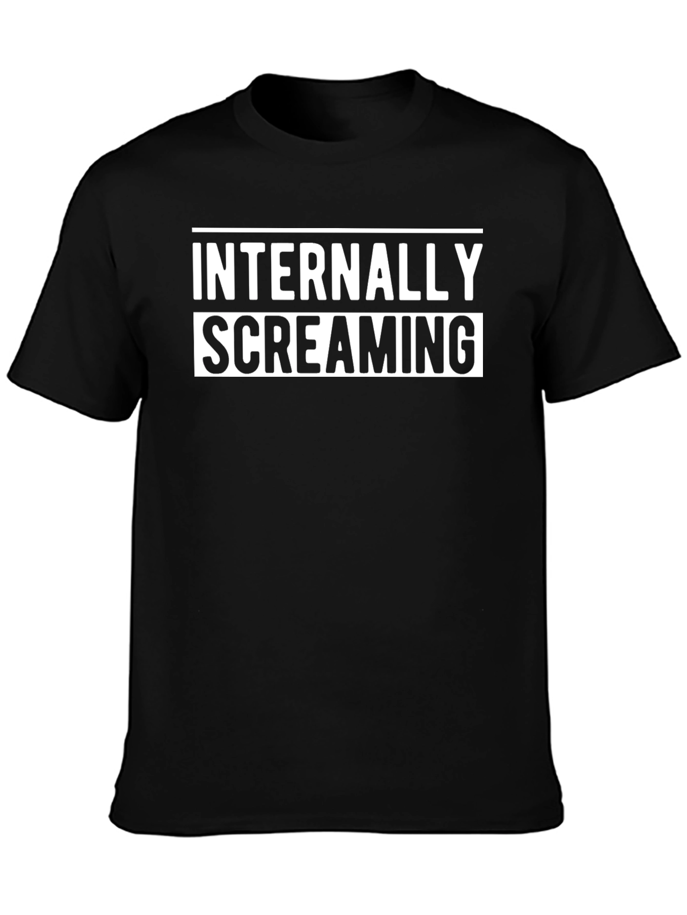 Black Internally Screaming Graphic Tee - Black Cotton Blend view 3