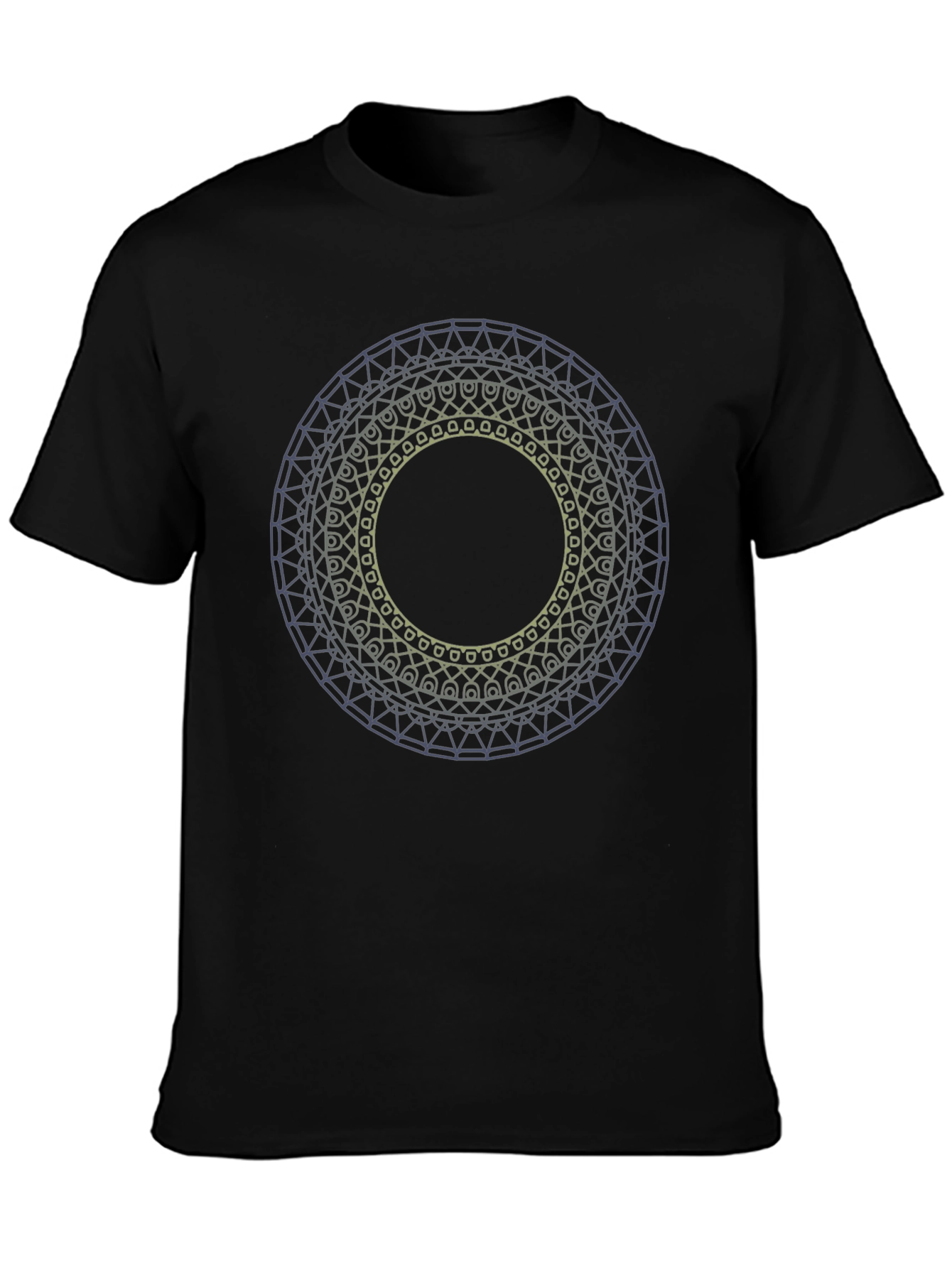 Black Geometric Mandala T-Shirt view 3