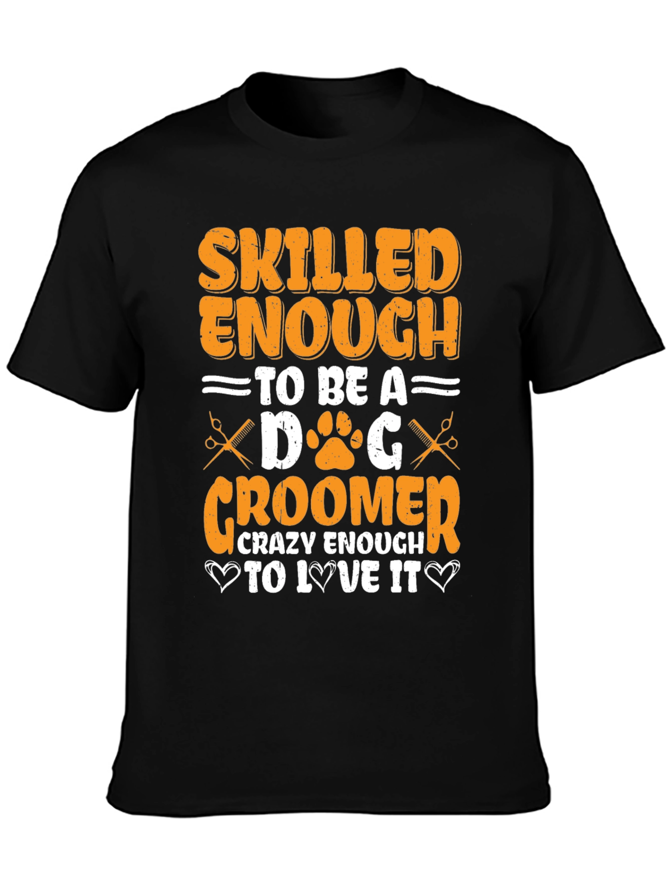 Black Skilled Dog Groomer T-Shirt - Unique Gift Idea view 3