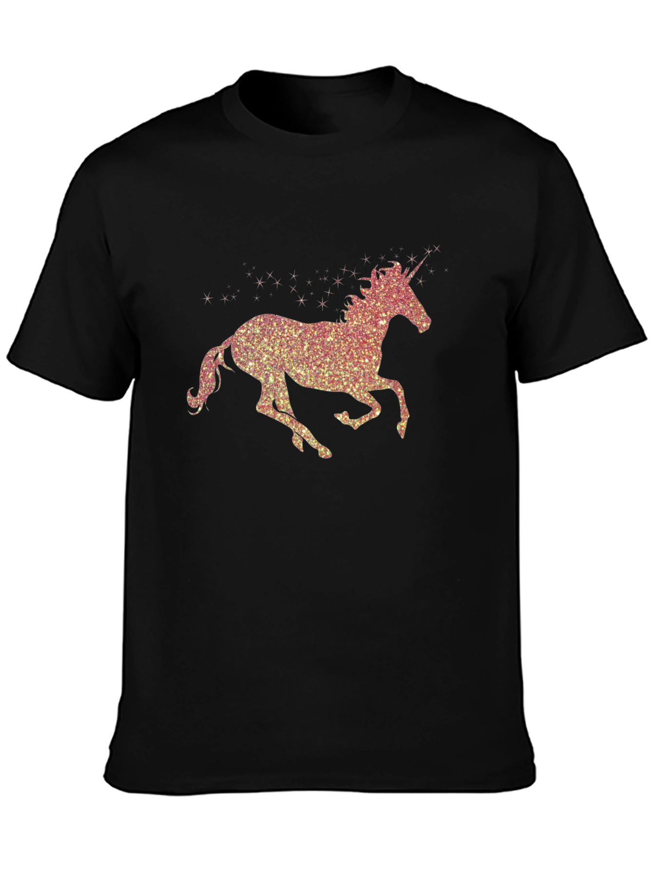 Black Unicorn Sparkle T-Shirt - Men's Black Tee view 3