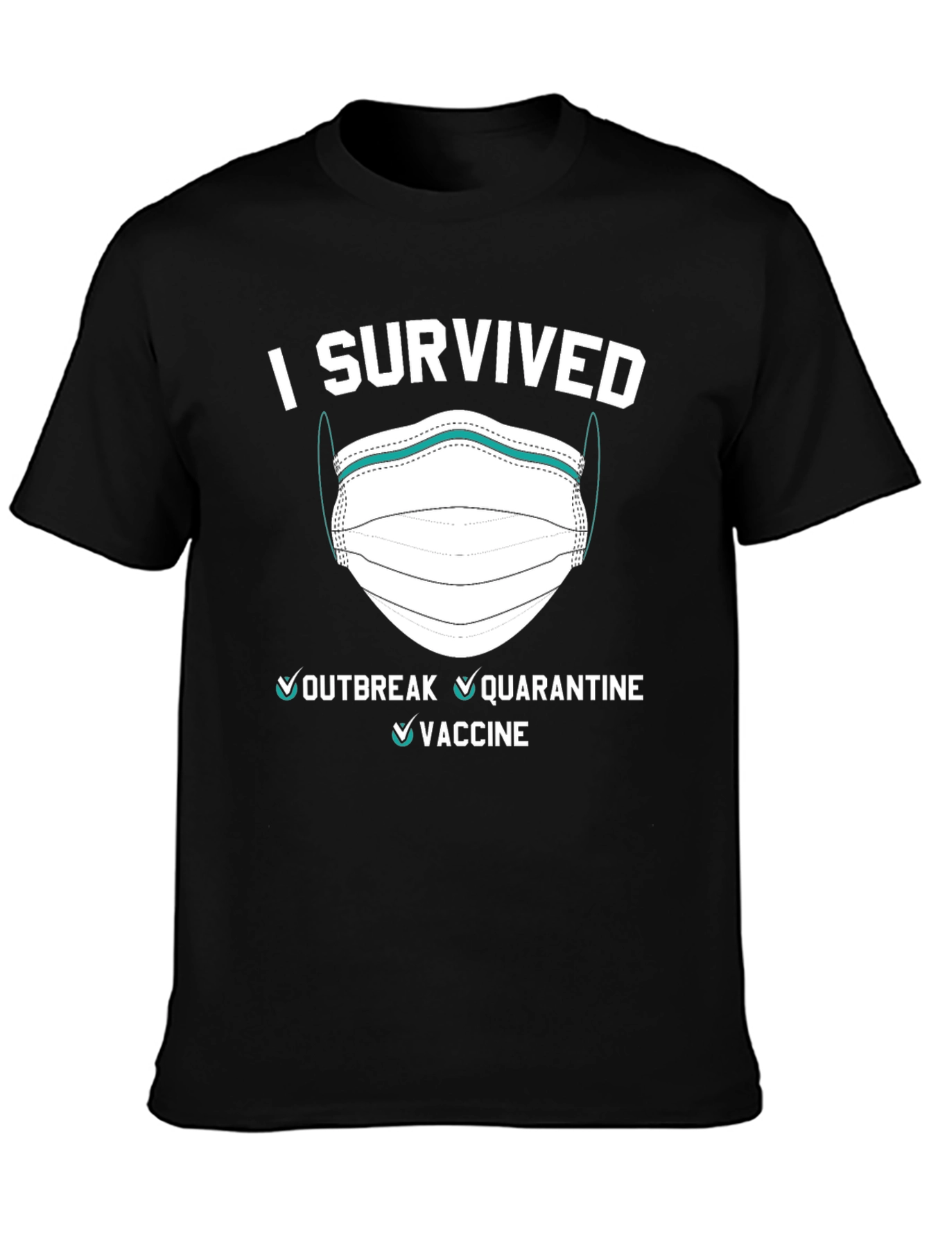 Black I Survived Pandemic T-Shirt view 3