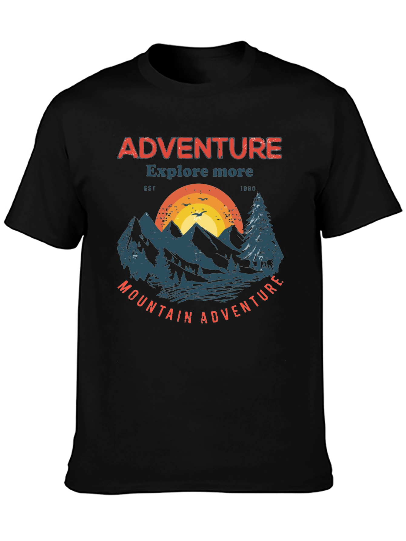 Black Adventure Mountain Graphic Tee view 3