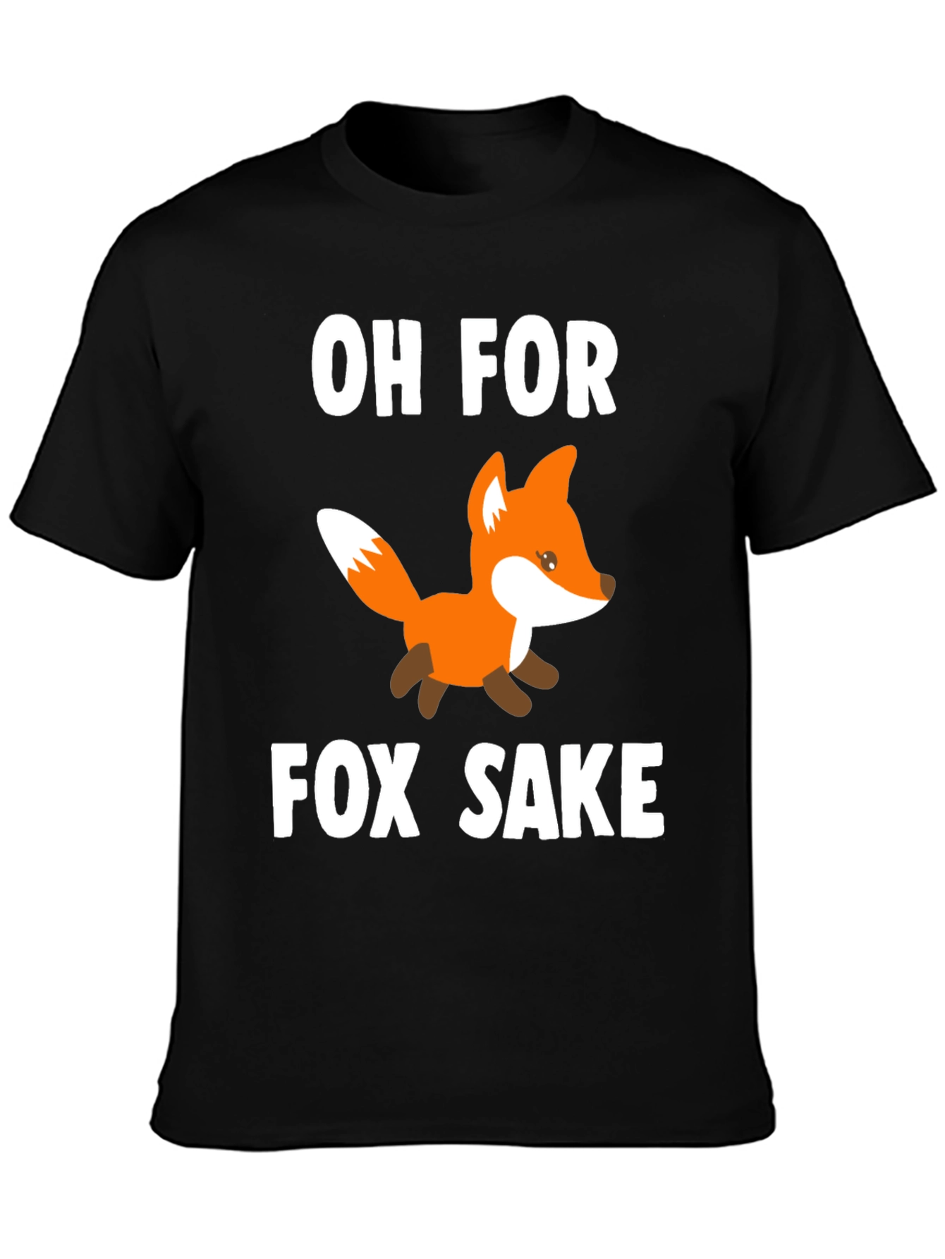 Black Oh For Fox Sake T-Shirt - Novelty Graphic Tee view 3