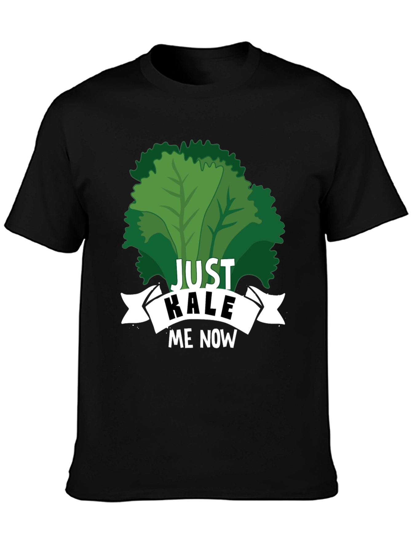 Black Just Kale Me Now Funny Vegan T-Shirt view 3