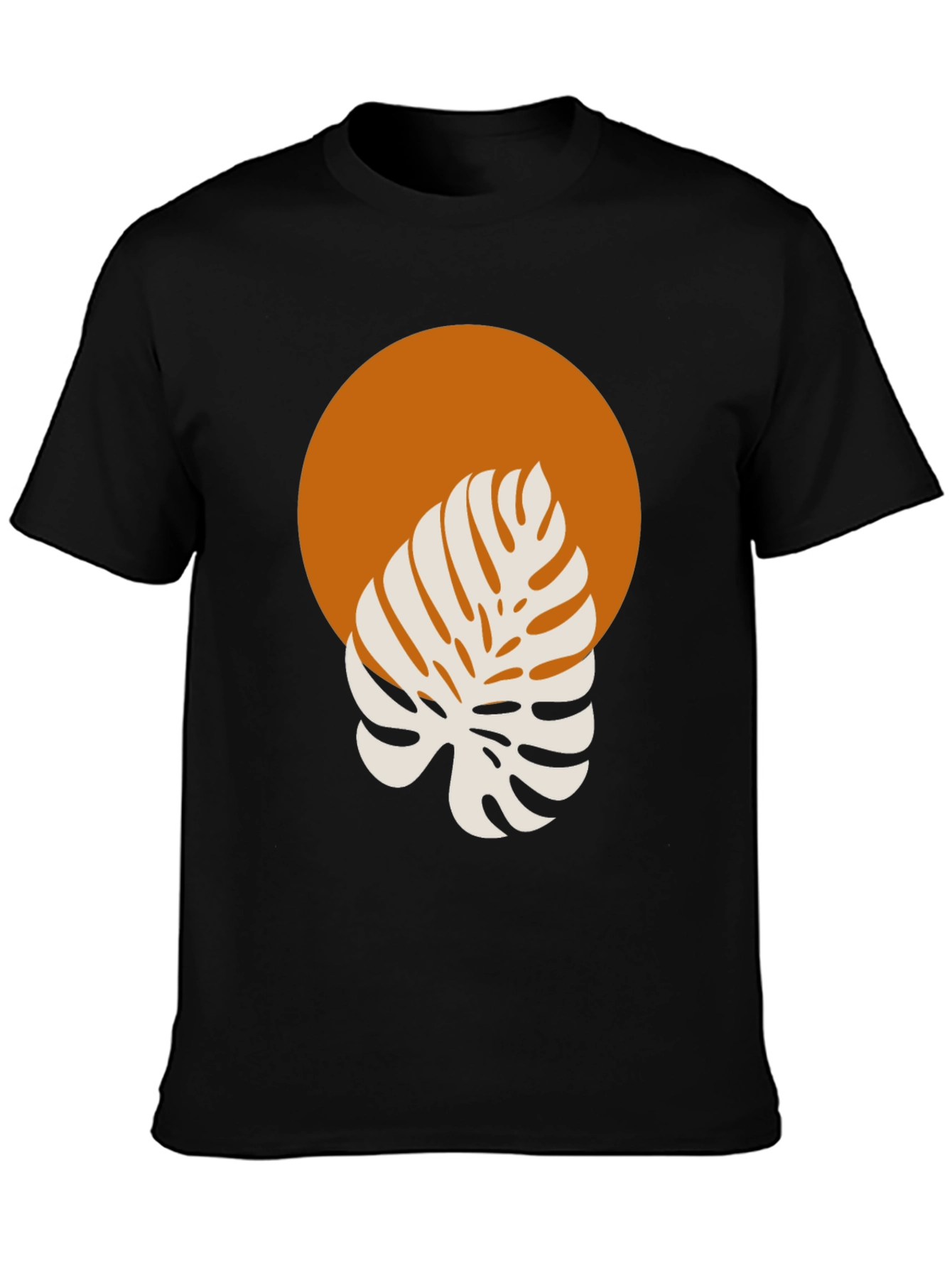Black Monstera Graphic Tee - Modern Tropical Style view 3