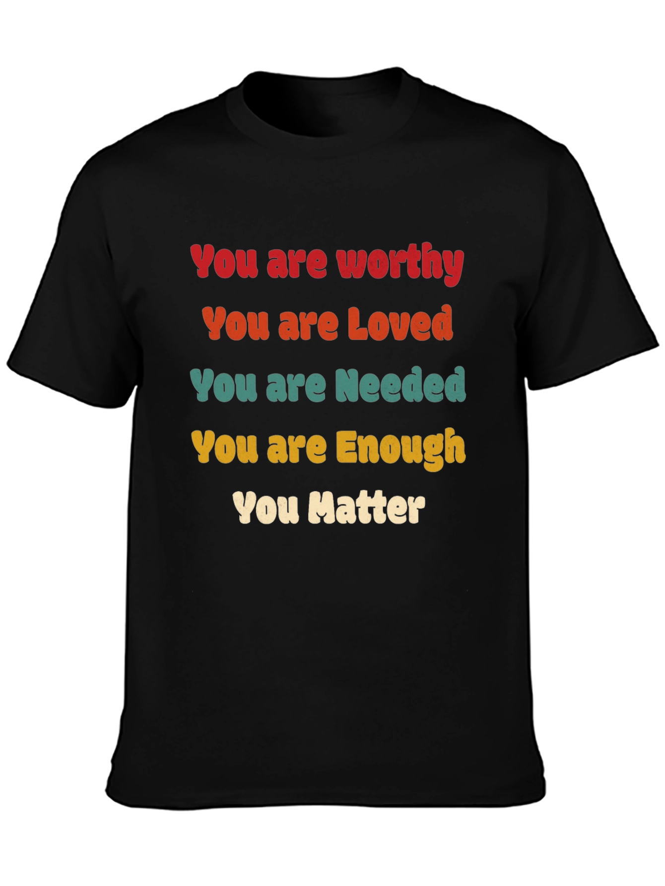 Black Affirmation T-Shirt - You are Enough - Inspirational Tee view 3