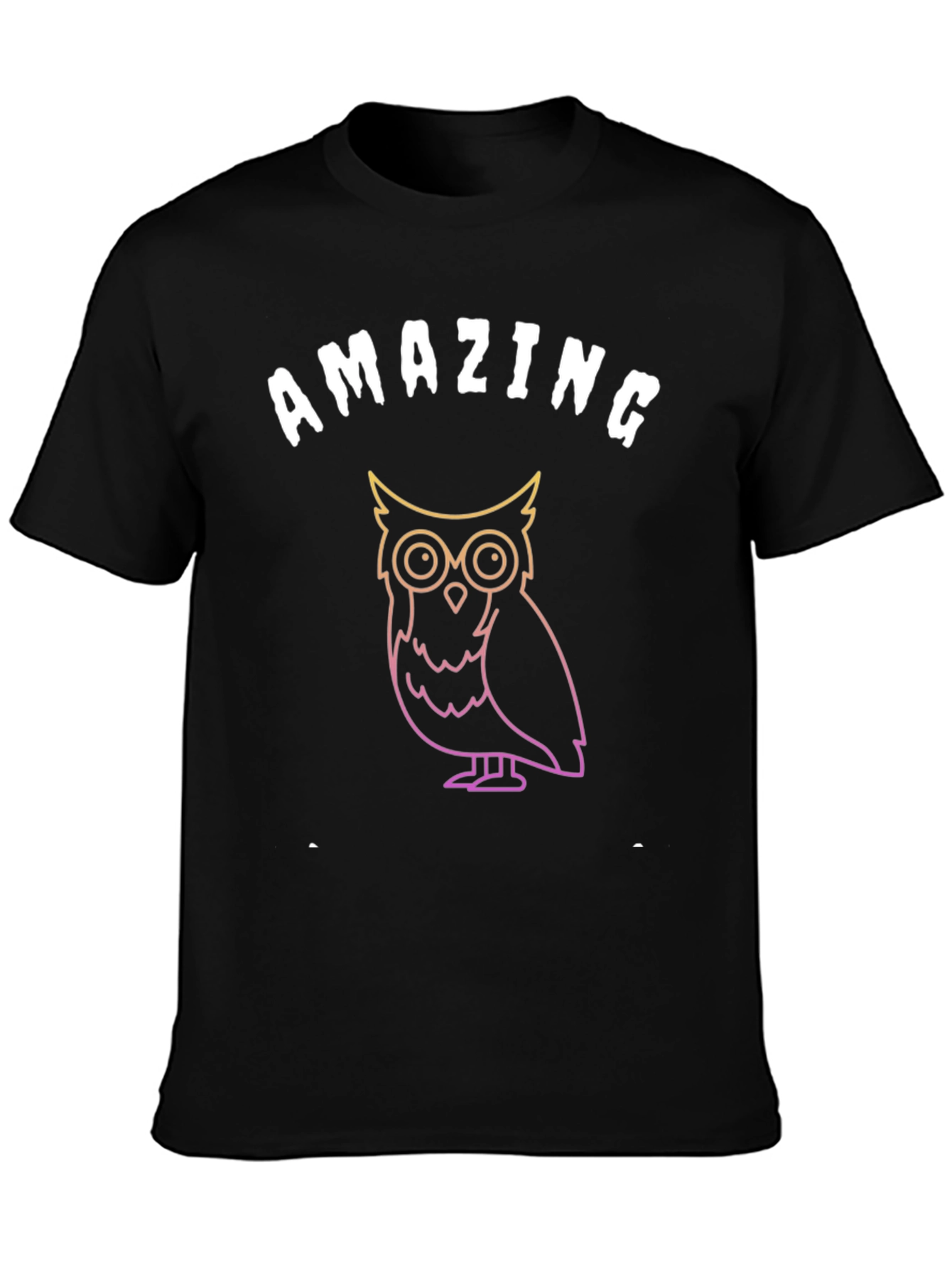 Black Amazing Owl Graphic T-Shirt - Soft Black Tee view 3
