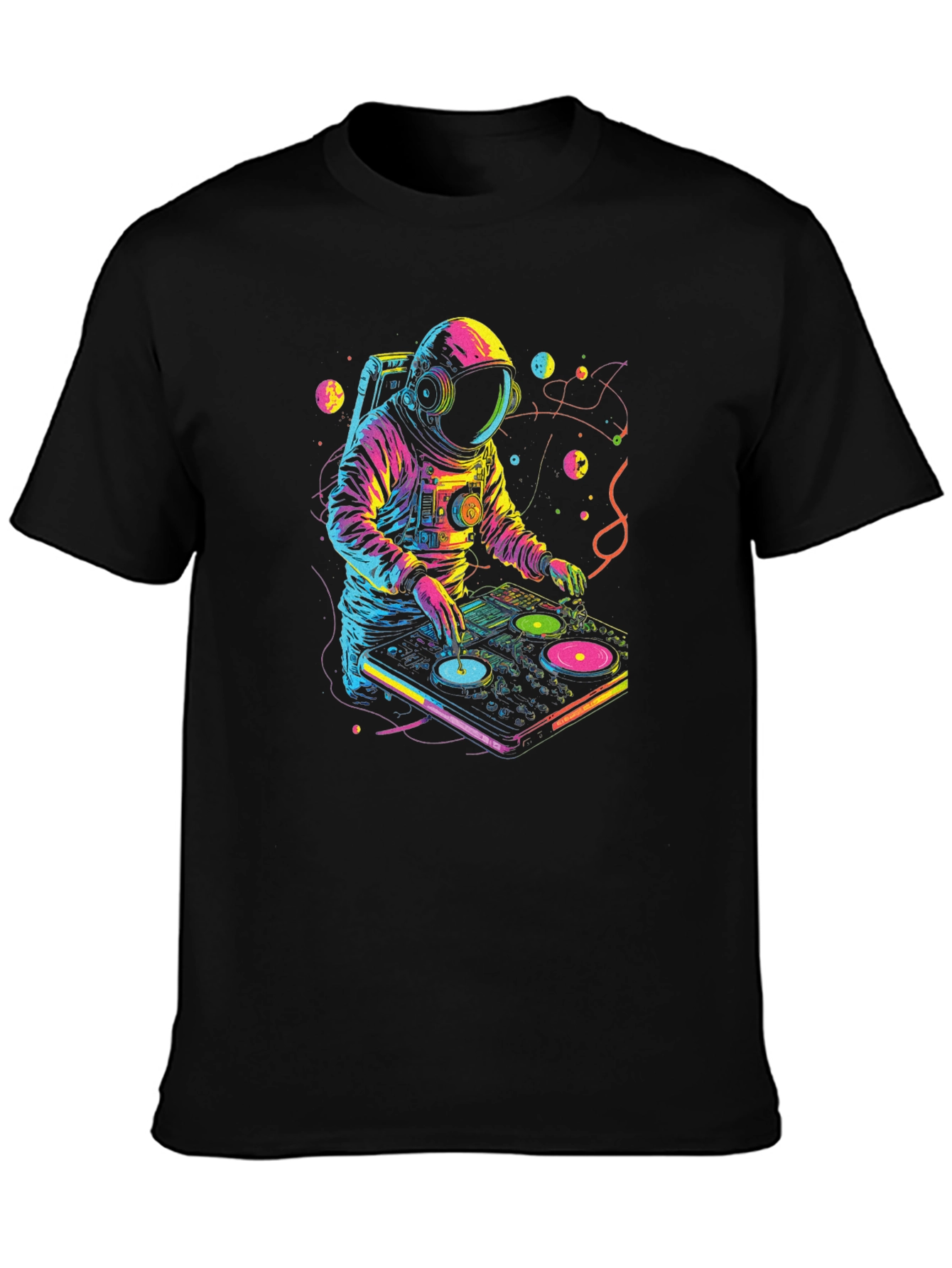 Black Astronaut DJ Black Graphic Tee view 3