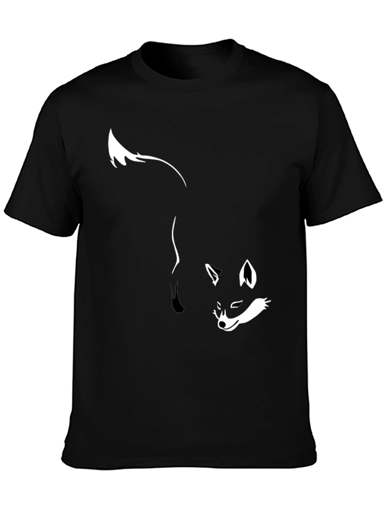 Black Fox Graphic Print Black T-Shirt view 3