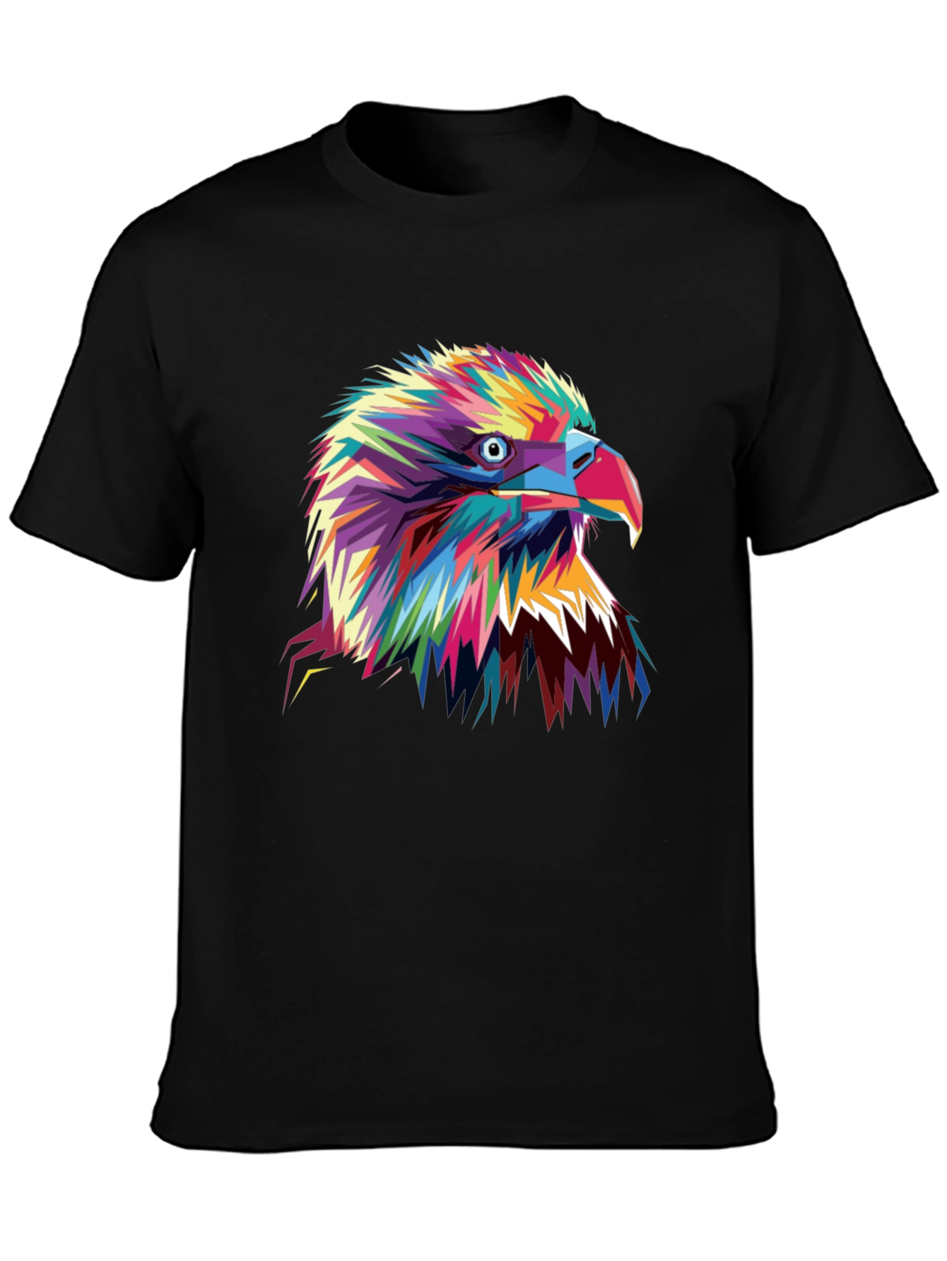 Black Bold Eagle Graphic Tee - Vibrant Colorful Bird T-Shirt view 3