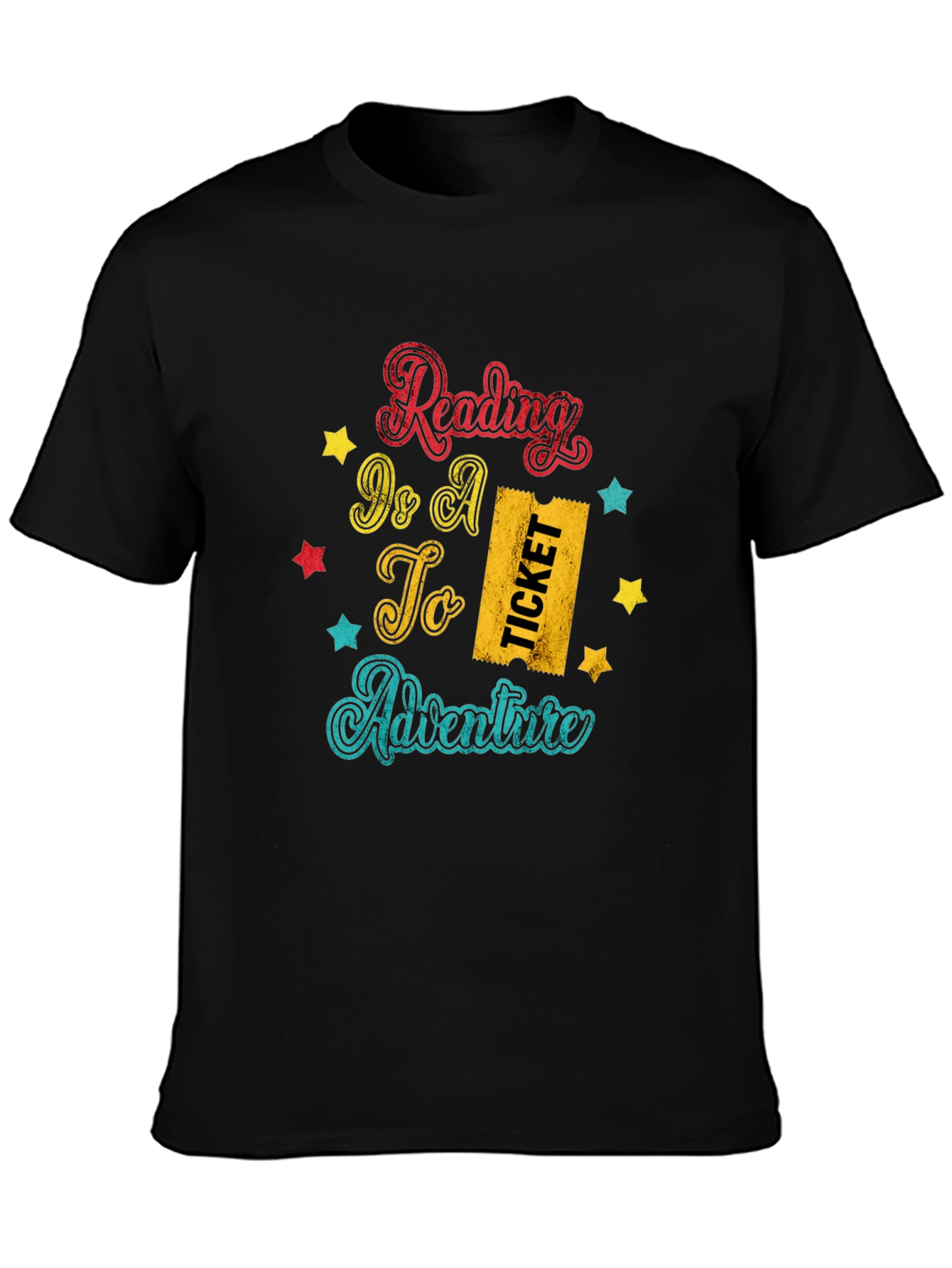 Black Reading Is a Ticket to Adventure Graphic Tee view 3