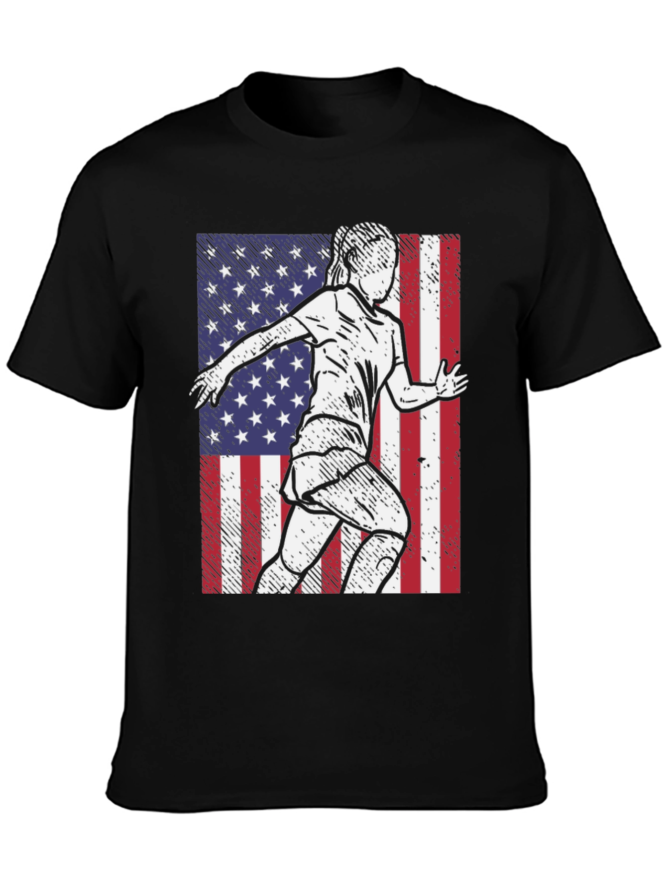 Black USA Soccer Player Graphic Tee view 3