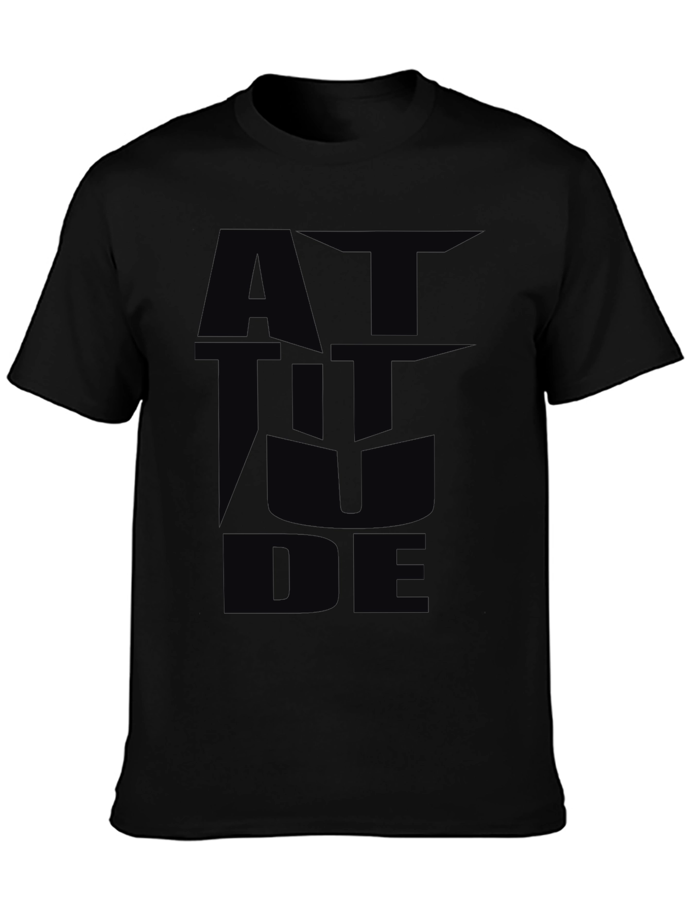 Black Attitude Graphic Black T-Shirt view 3