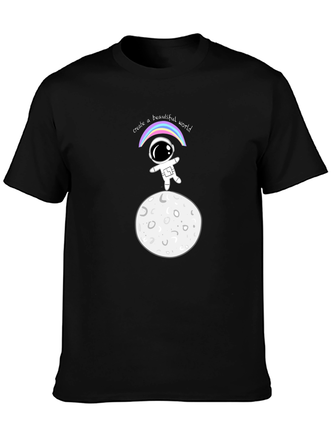 Black Astronaut Moon Landing Graphic Tee - Unisex view 3