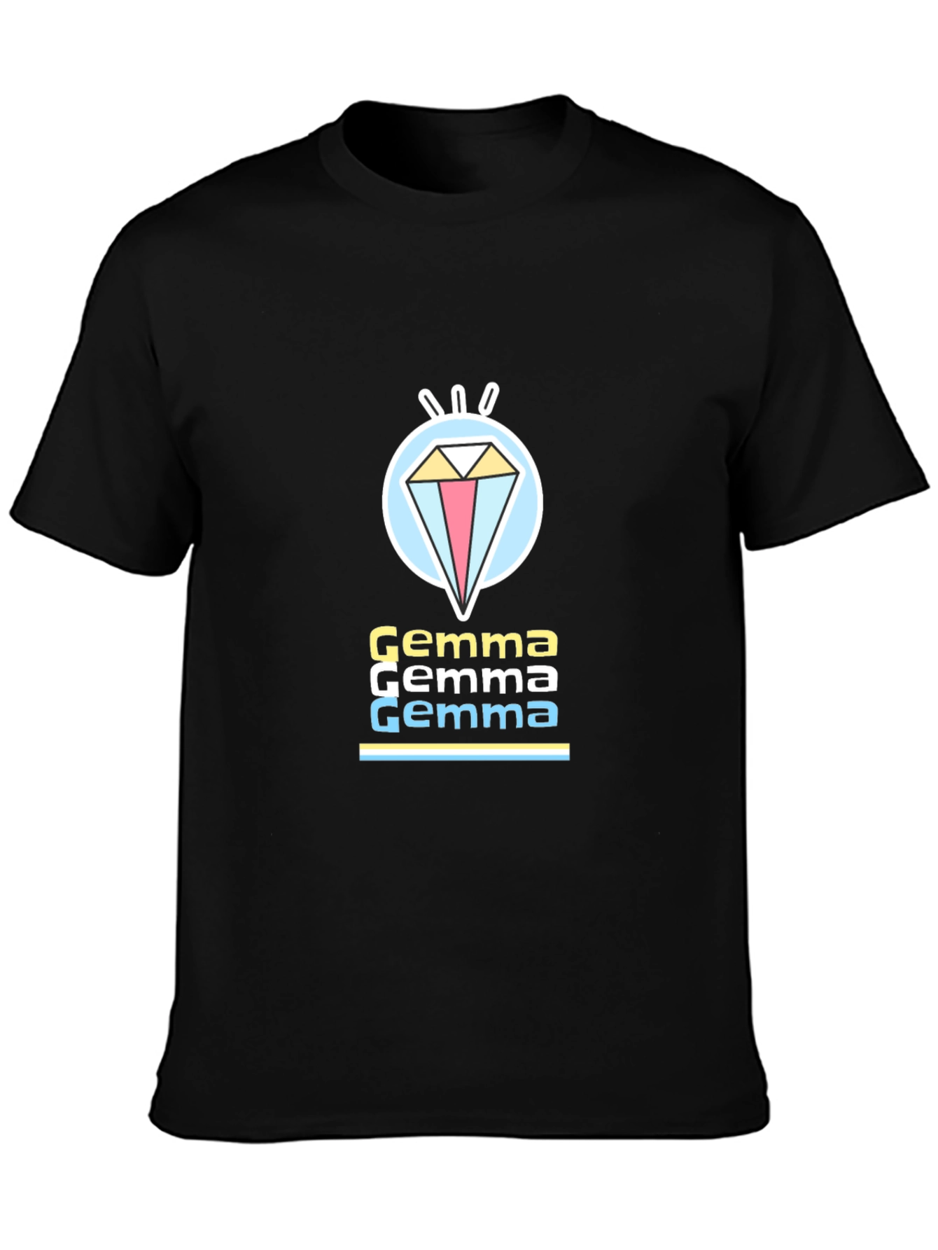 Black Gemma Diamond Graphic T-Shirt - Black view 3