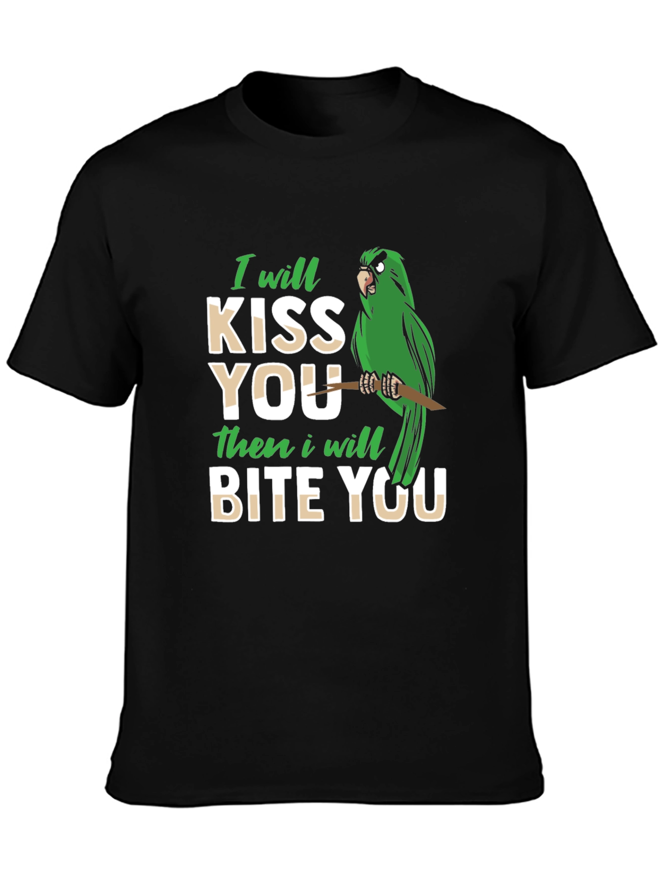 Black I Will Kiss You Then Bite You T-Shirt view 3
