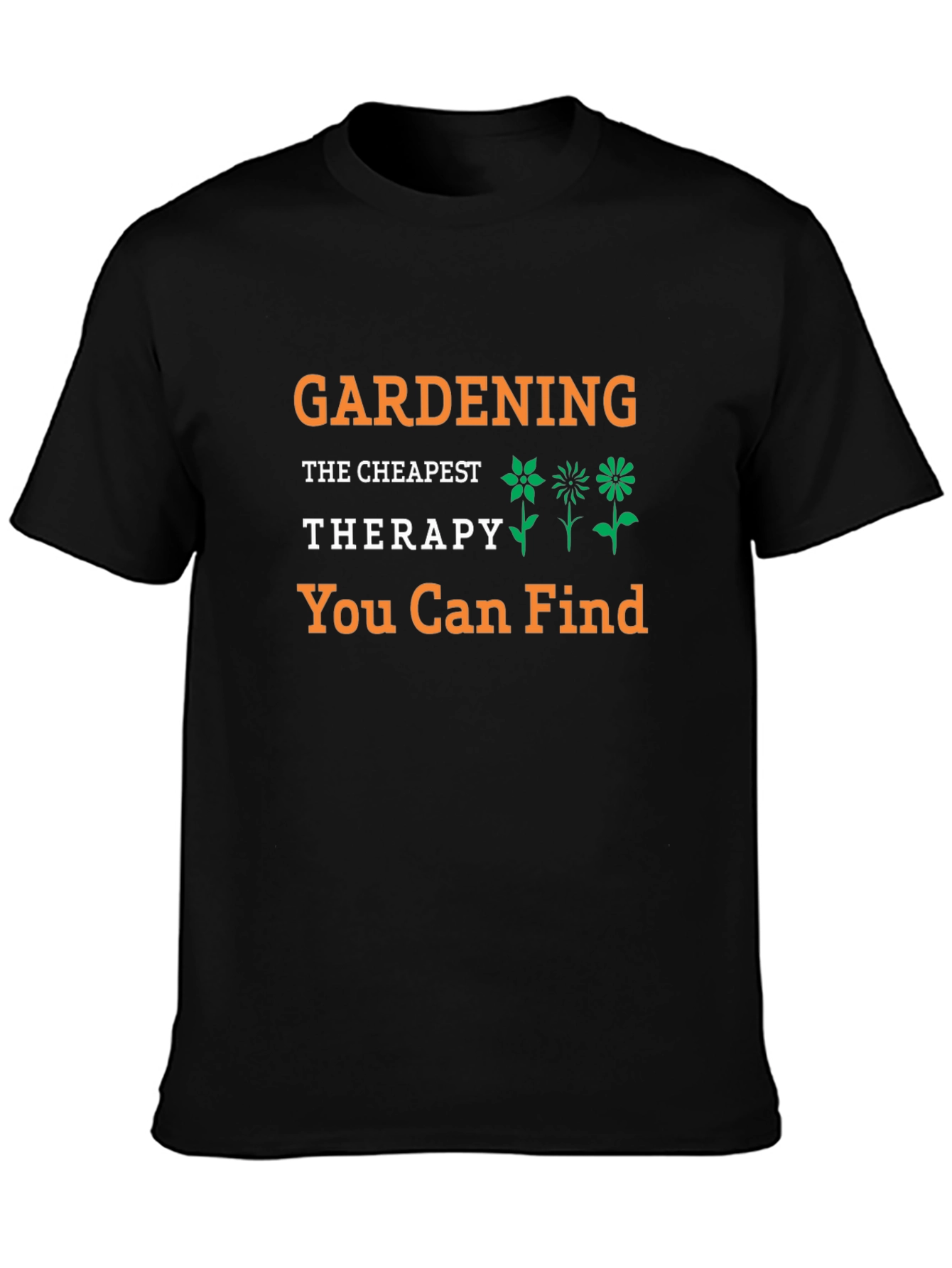 Gardening Therapy T-Shirt - Black Tee - 3
