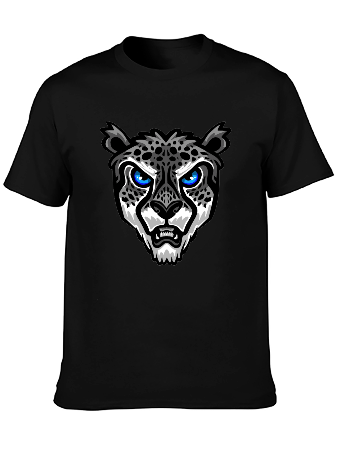 Black Cool Cheetah Graphic T-Shirt - Trendy Black Tee view 3