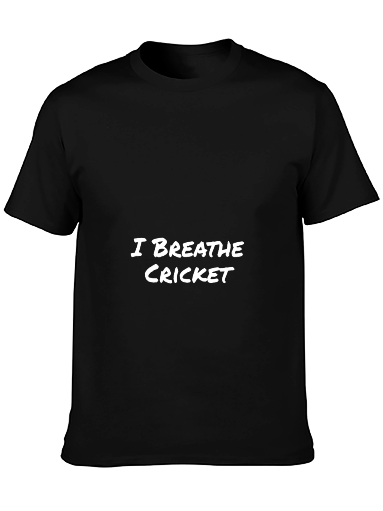 Black I Breathe Cricket Men's Black Graphic Tee view 3
