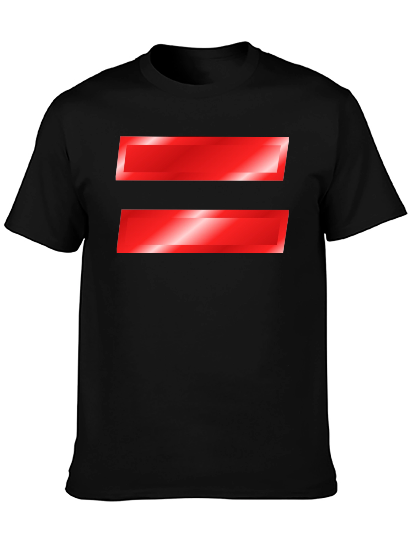 Black Equality Symbol T-Shirt - Bold Red Graphic Tee view 3