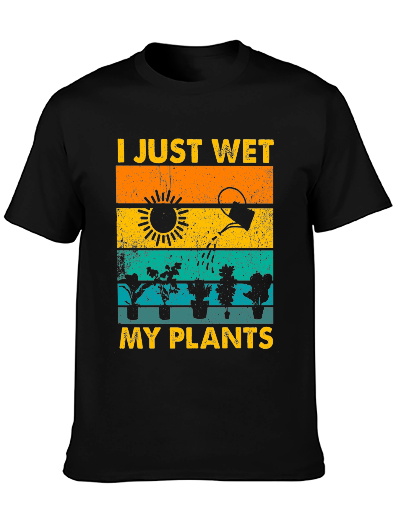 Black I Just Wet My Plants T-Shirt Gardener Gift view 3