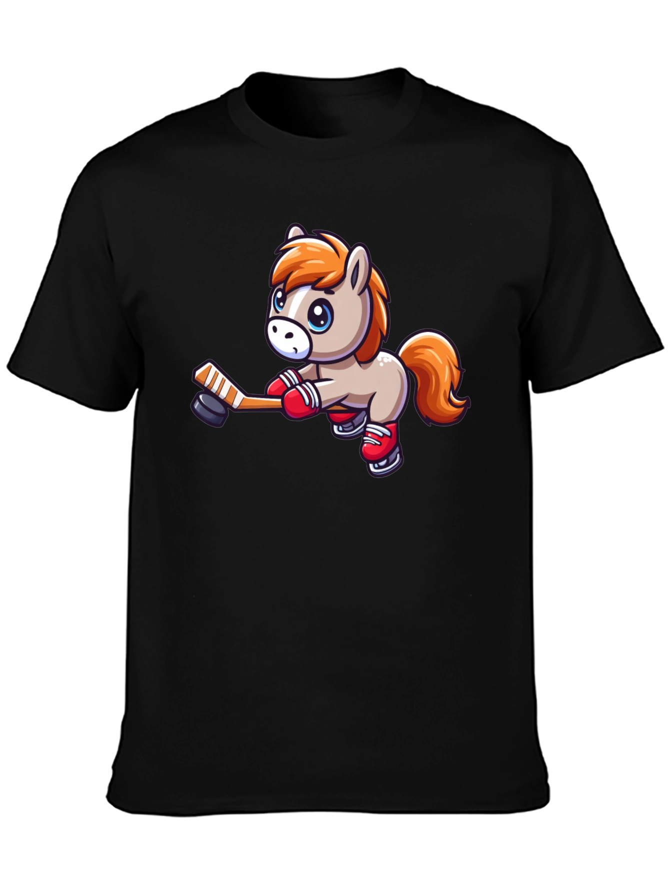Black Pony Hockey Player Graphic T-Shirt view 3