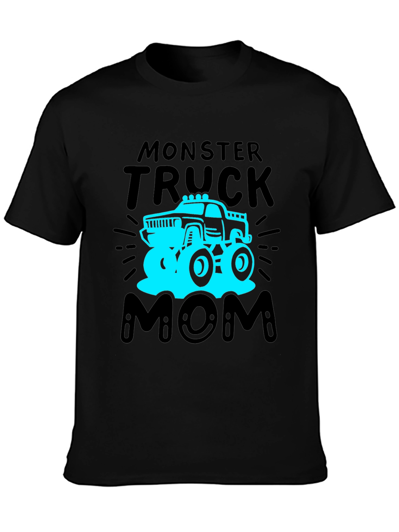 Black Monster Truck Mom T-Shirt view 3